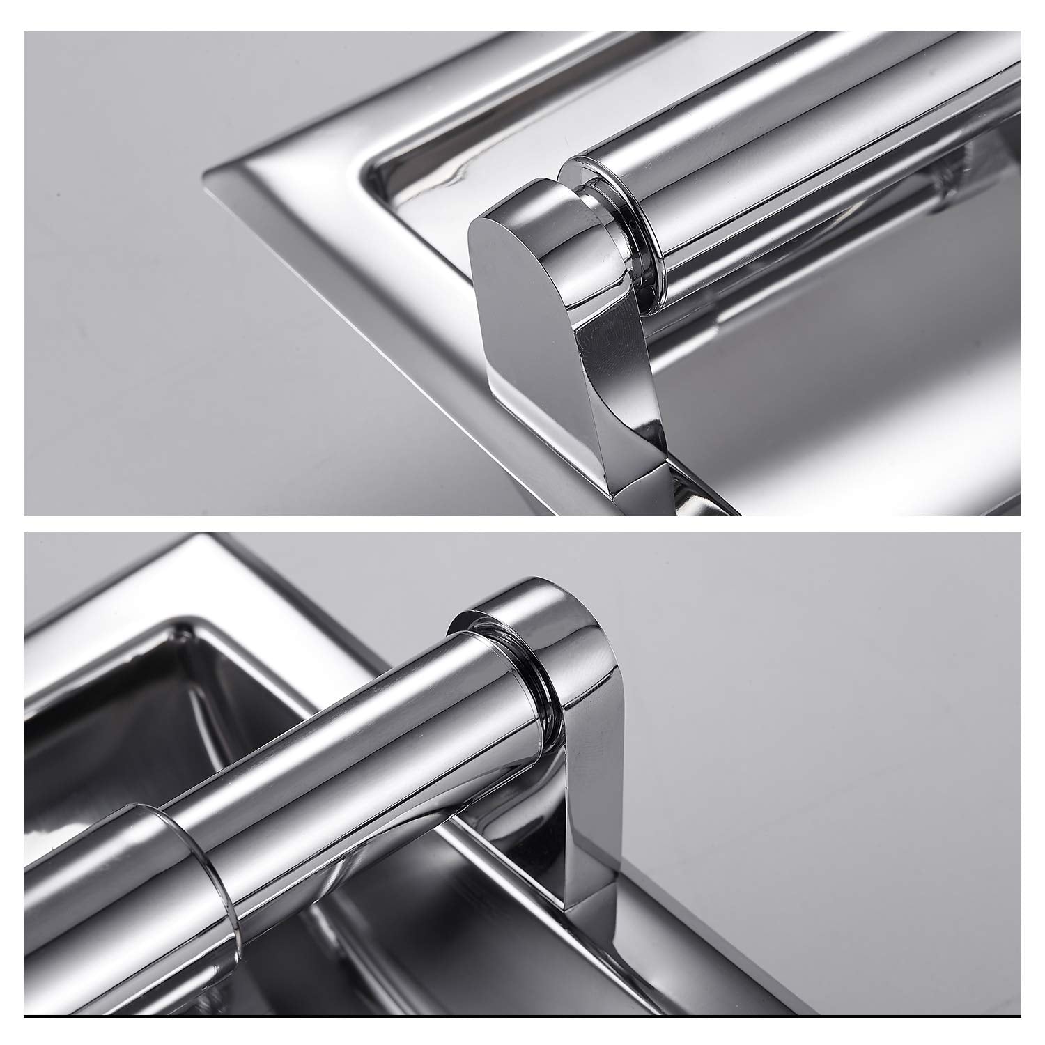 Smack Polished Chrome Recessed Toilet Paper Holder, Bathroom Wall Mount Recessed Toilet Tissue Roll Paper Holder Include Rear Mo