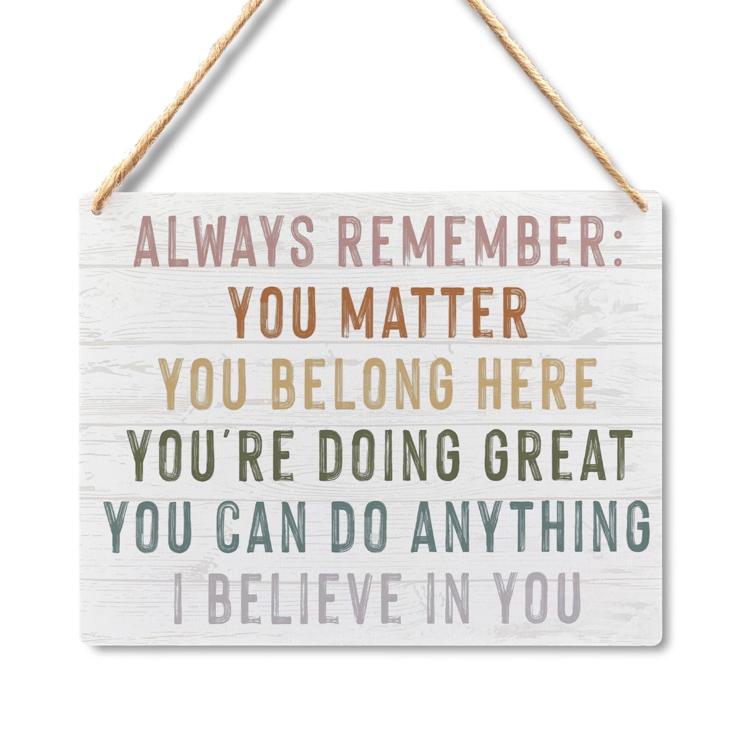 Absnfatu Inspirational Signs - Always Remember You Matter Hanging Wooden Plaque, Boho Classroom Decor, Inspirational Motivationa