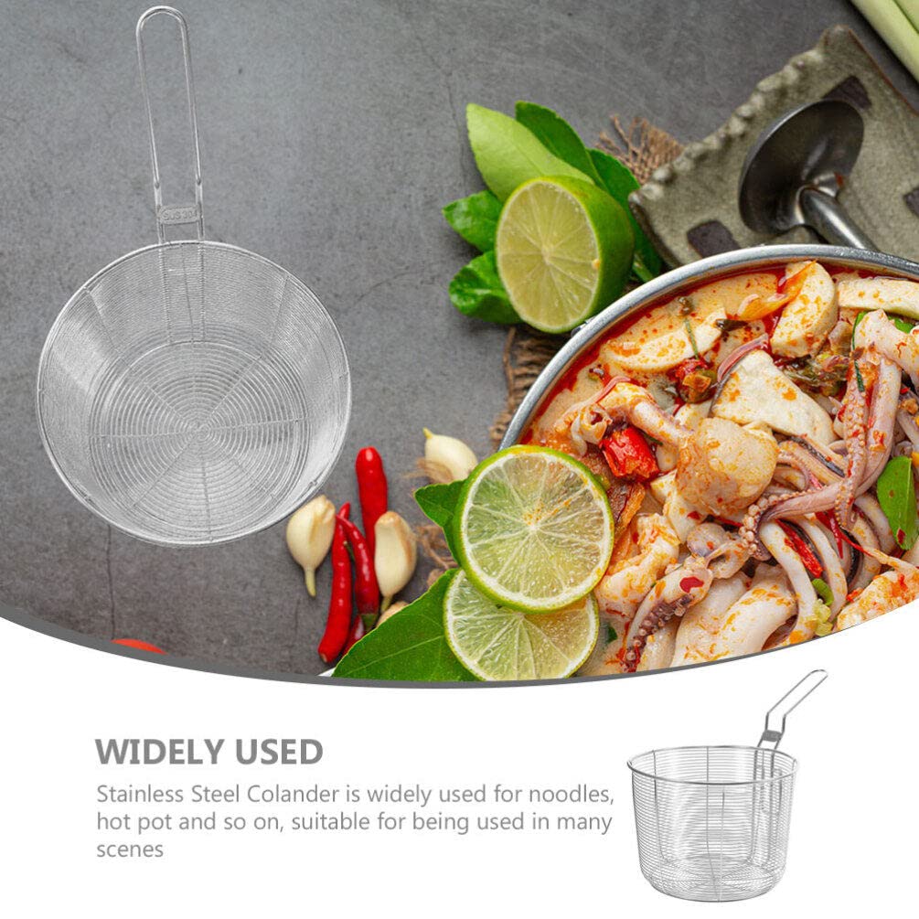 Kichvoe Mesh Pasta Basket Stainless Steel Mesh Spider Strainer Noodle Strainer Spaghetti Strainer Spoon Fried Food Basket Deep S