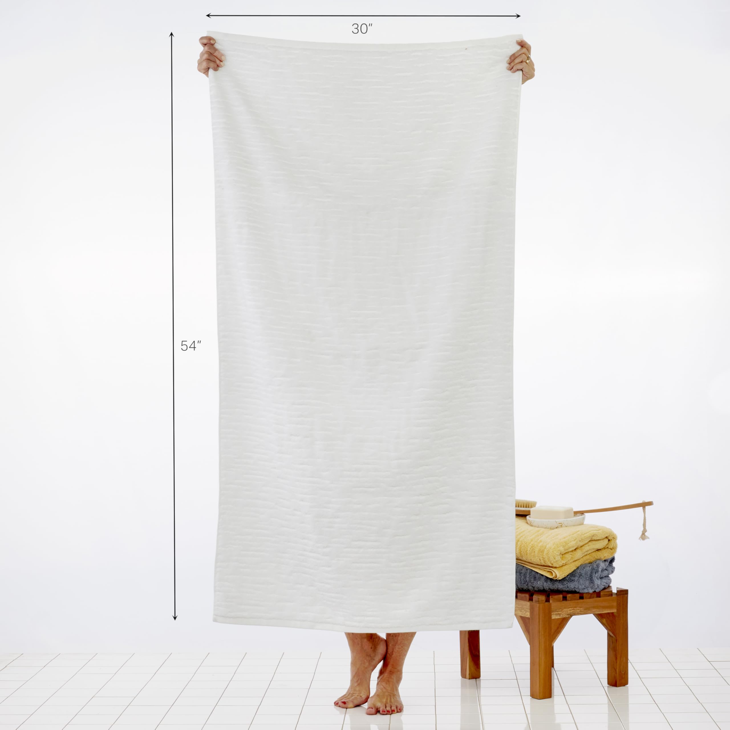 Skl Home Cloudsoft Cotton Luxury 6-Piece Towel Set, White
