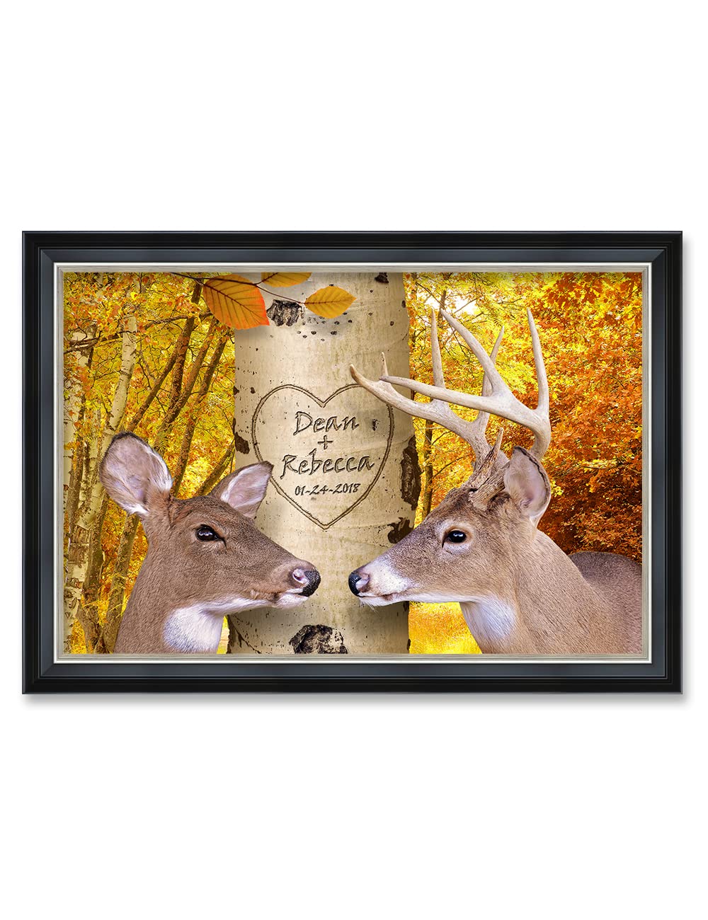 Ipic - Oh My Dear,Personalized Ideal Gift Custom Framed Wall Art With Names And Date, Giclee Prints With Solid Wood Frame, Uniqu