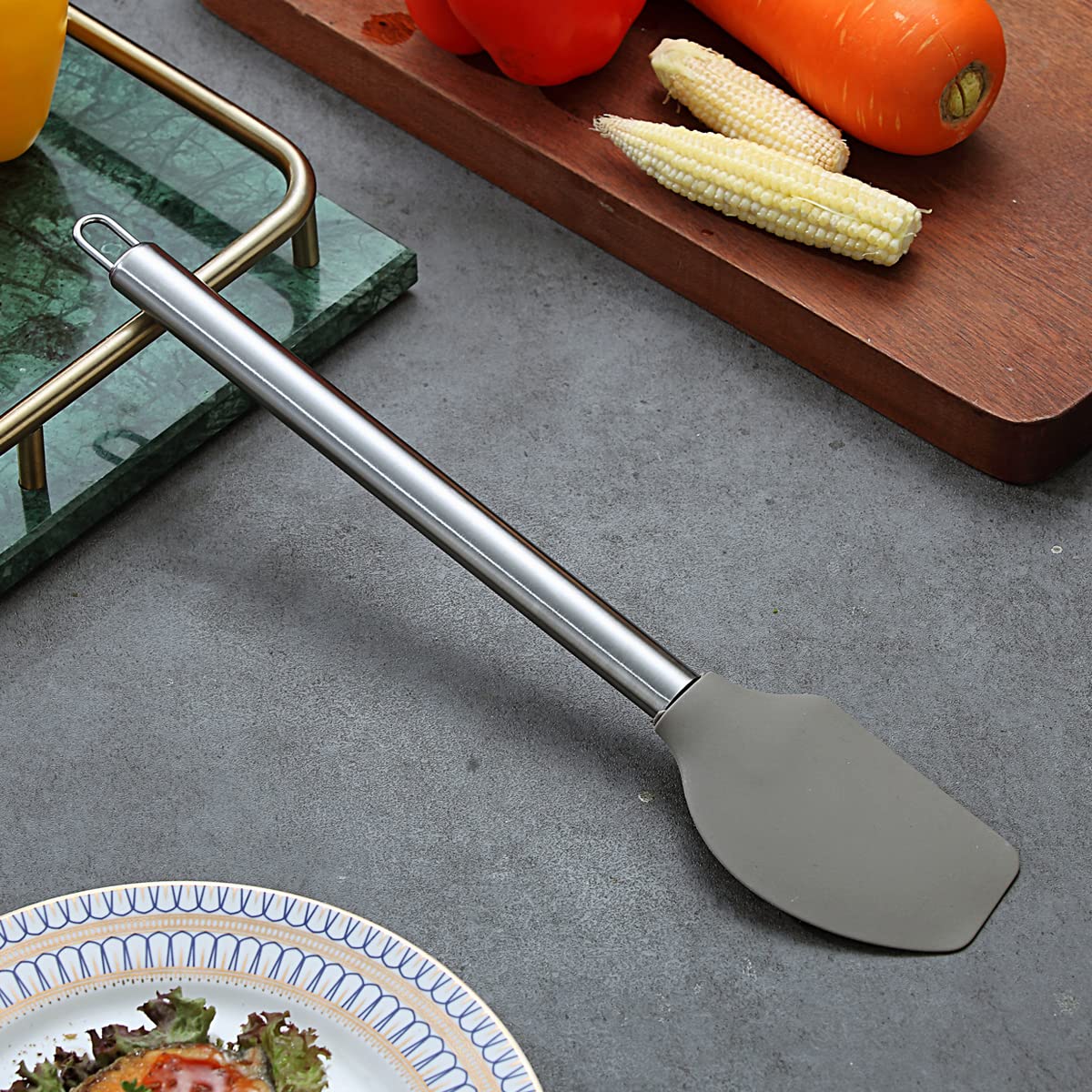 Berglander Spatulas Non-Stick Silicone Flexible Scrapers Baking Mixing Tool, Baking Tools, Heat Resistant, Dishwasher Safe, Easy