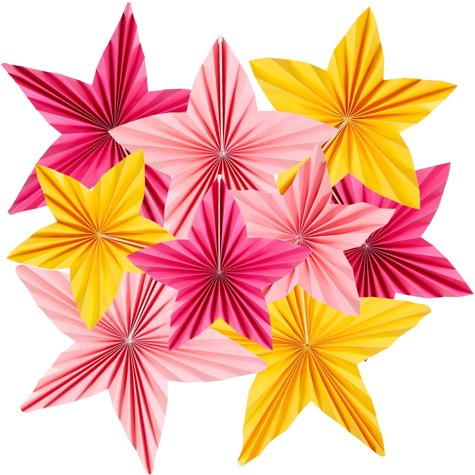 Sunbeauty Paper Star Party Decorations Paper Fans Classroom Decoration Paper Starfish Decor Hanging Paper Fans Decor For Christm