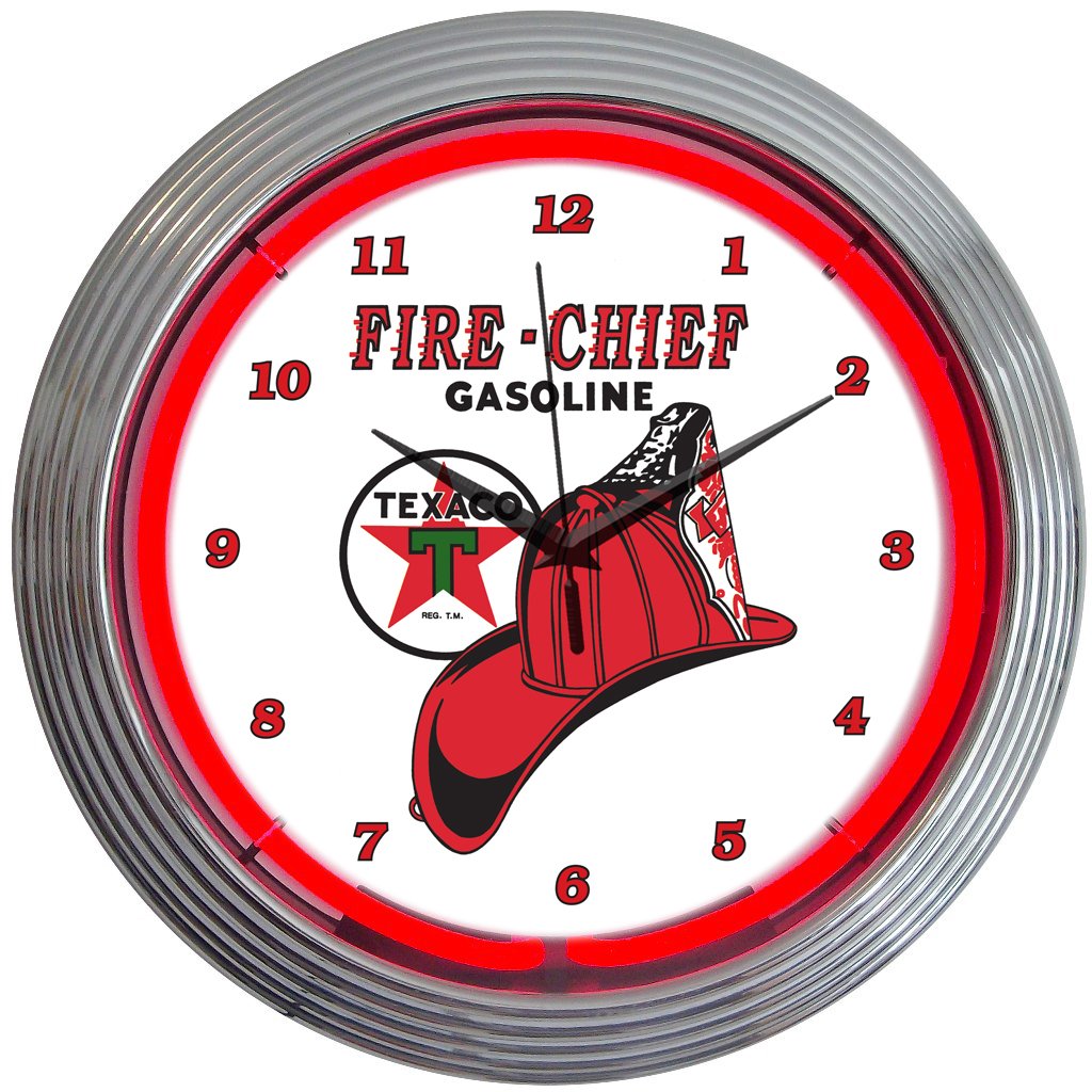 Neonetics Texaco Fire Chief Neon Wall Clock, 15-Inch