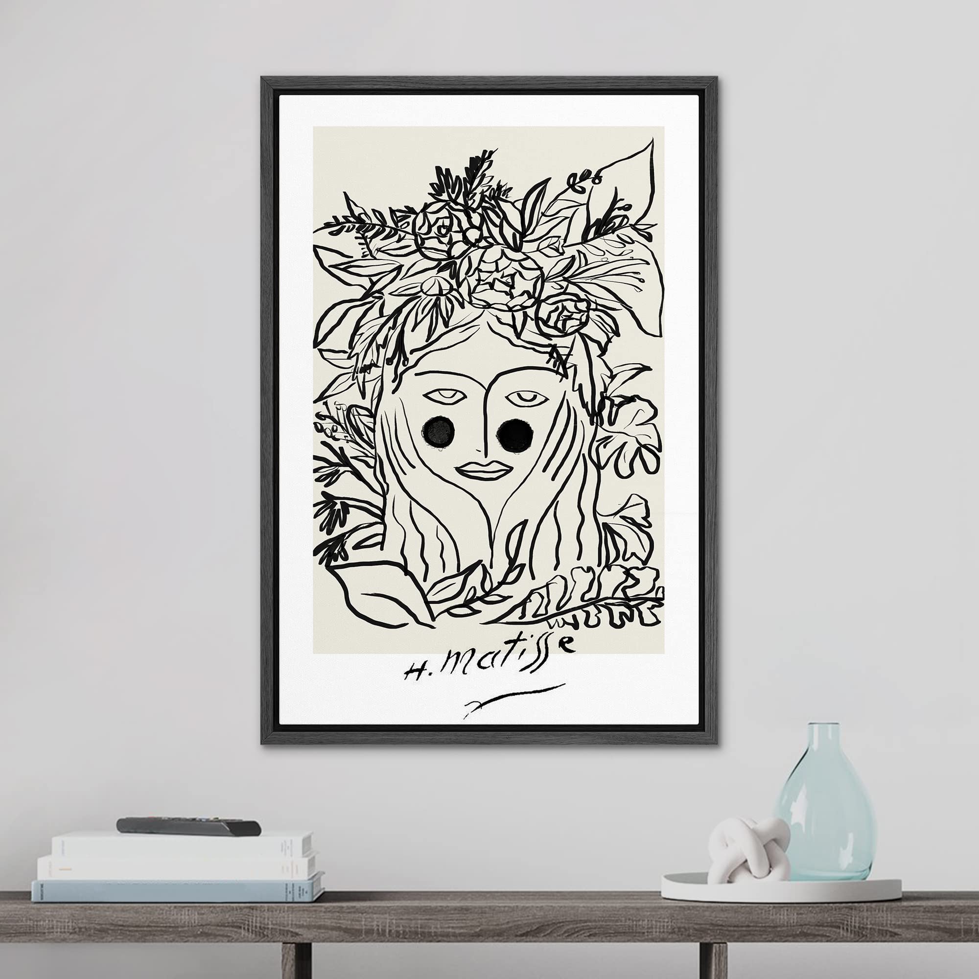 Signleader Framed Canvas Print Wall Art Matisse Floral Nature Woman Portrait Abstract Shapes Illustrations Modern Art Decorative