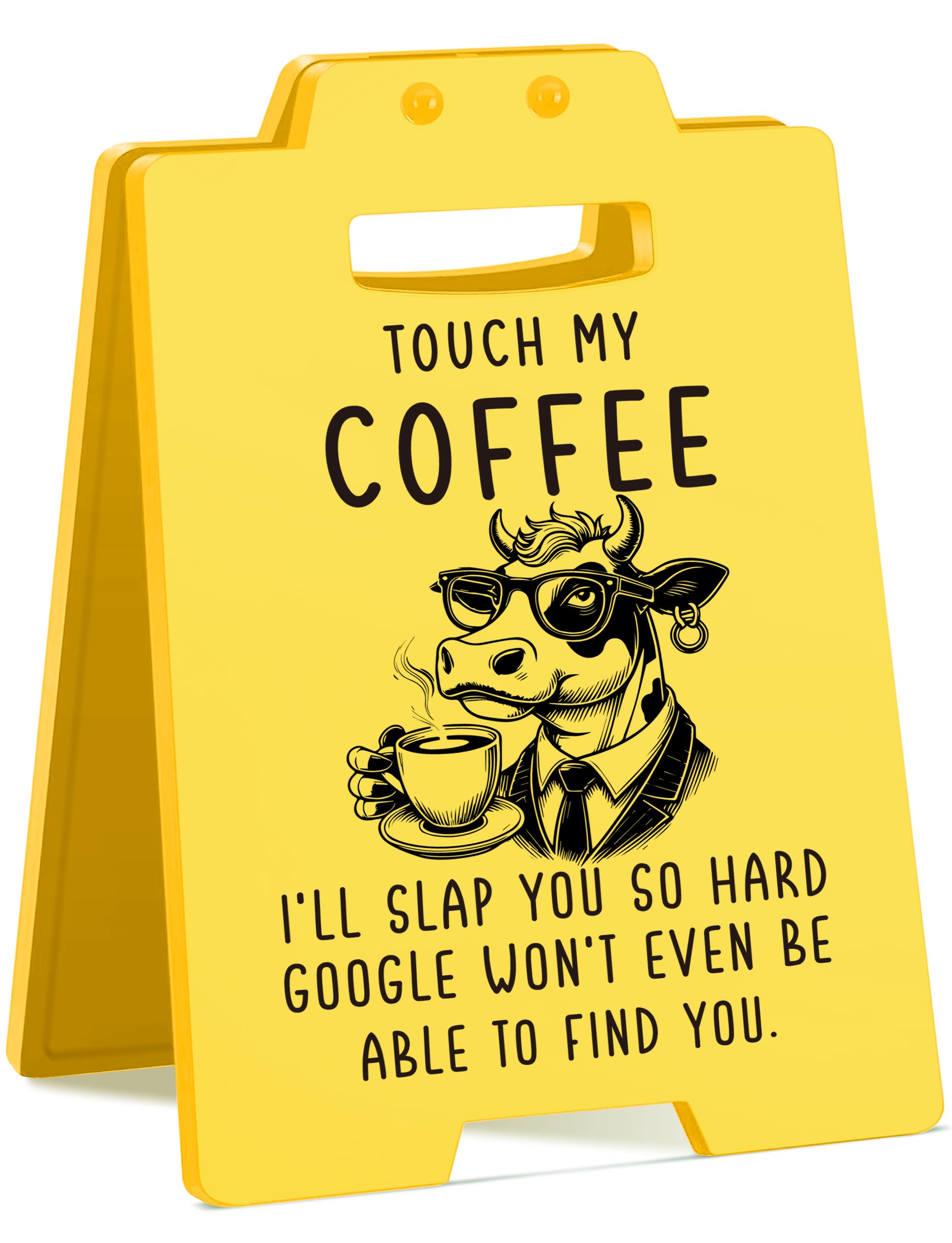 Funny Coffee Desk Sign - Humorous Office Decor for Coworkers and Coffee Lovers - Unique Coffee Gifts & Office Accessories