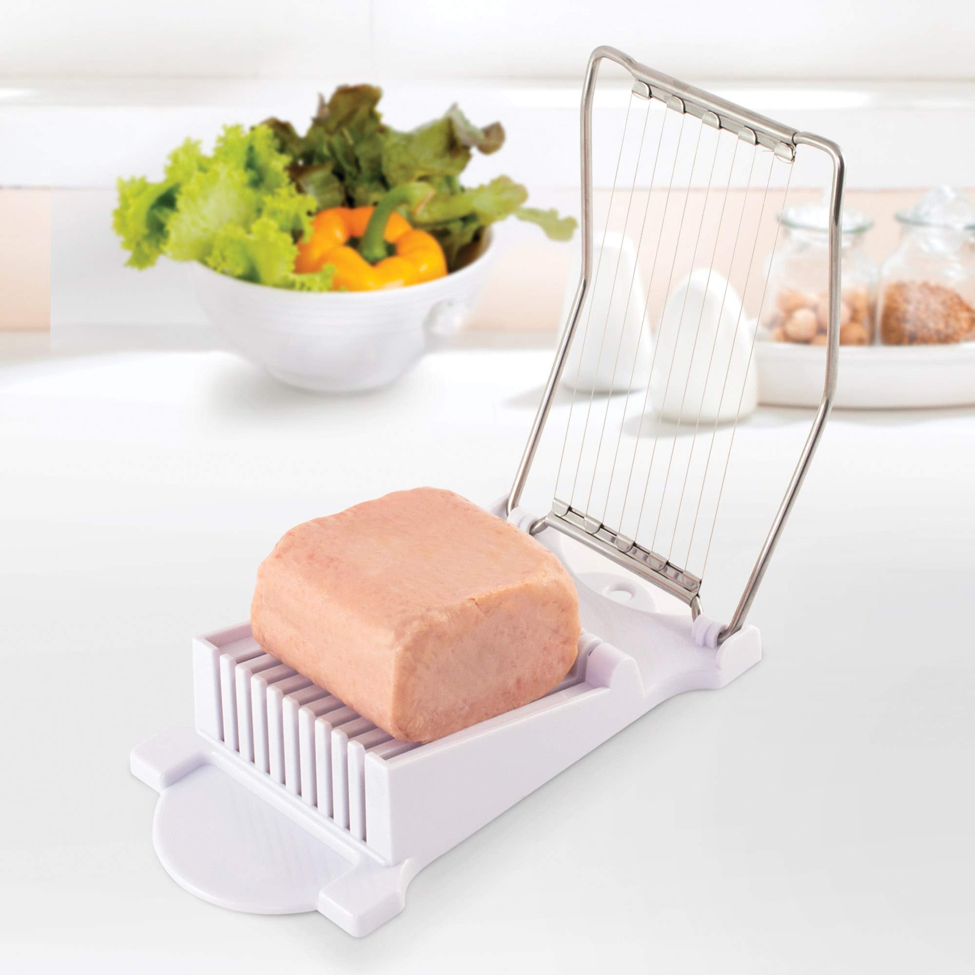 Hic Kitchen Luncheon Meat Slicer With Stainless Steel Wires, Bpa-Free, Cuts 9 Equal Slices | 8.75 X 5 X 2-Inches, Dishwasher Saf