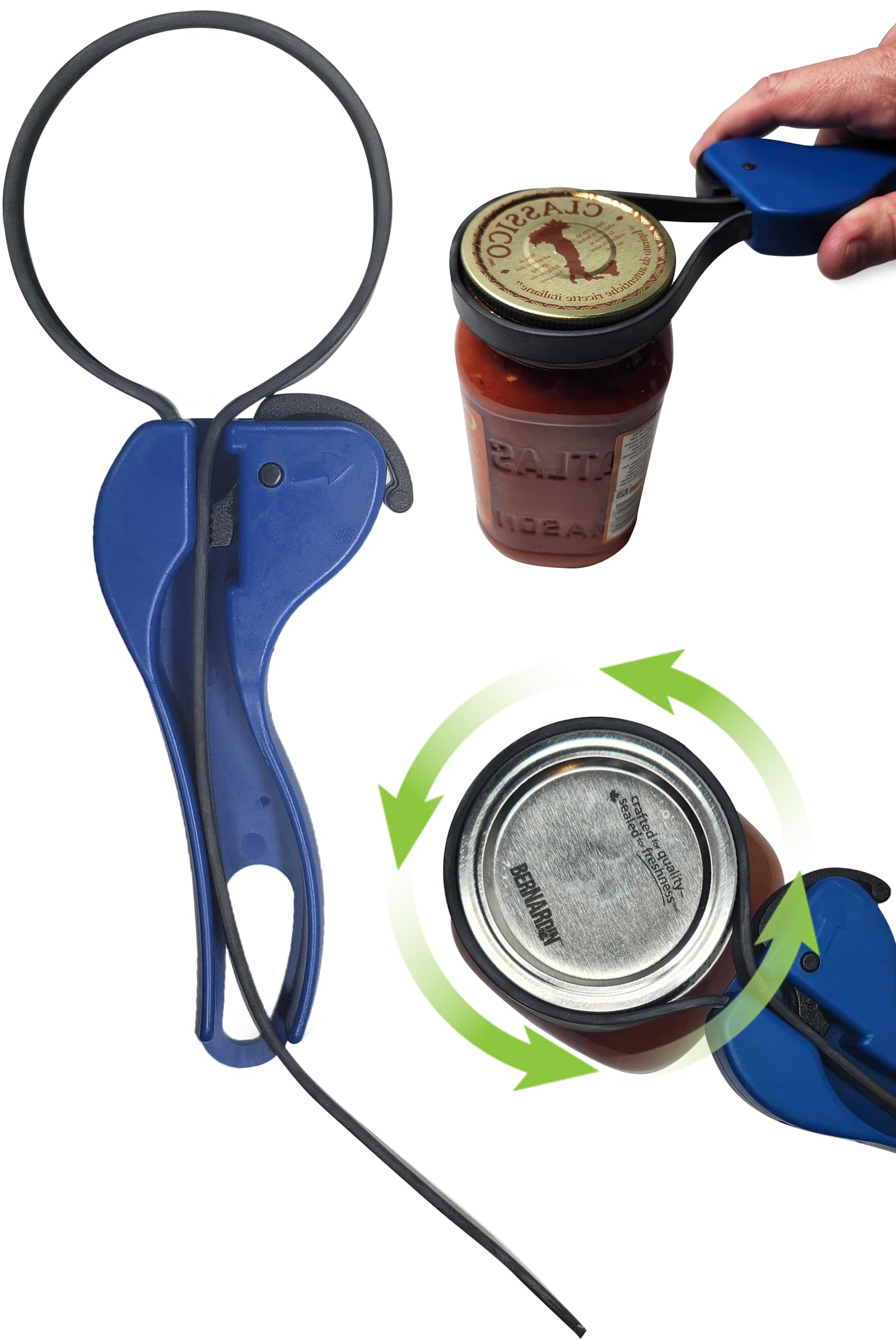 Cap Strap Jar Opener - Kitchen Discovery - Adjustable Bottle And Jar Opener For Seniors And Those With Weak Hands - Gripper Stra