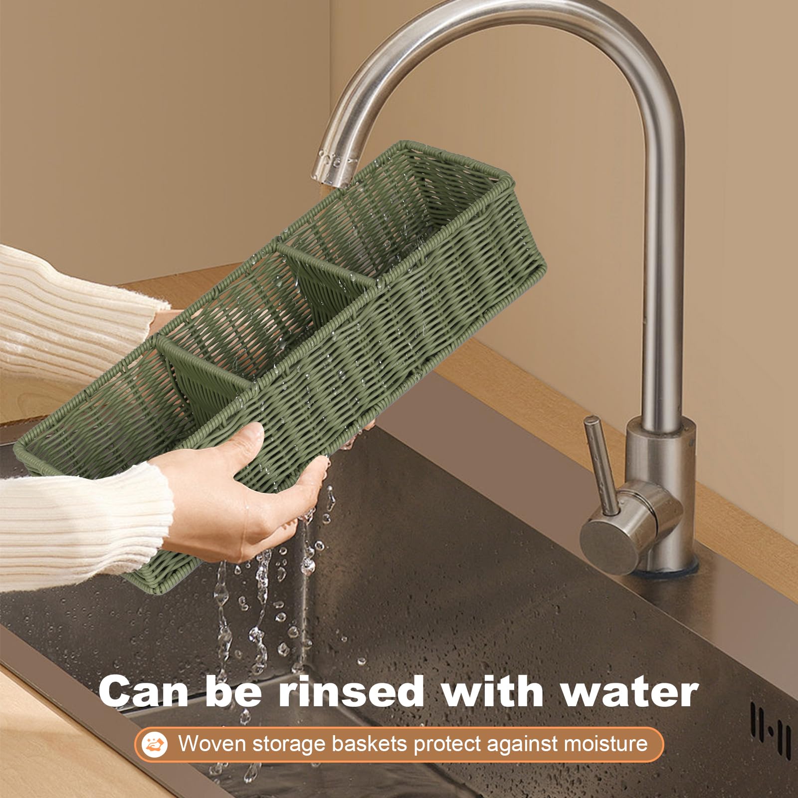 UPINFREE Bathroom Toilet Paper Basket: Water-resistant Resin 3-Section Organizer Above Toilet Space Efficient For Small Homes St