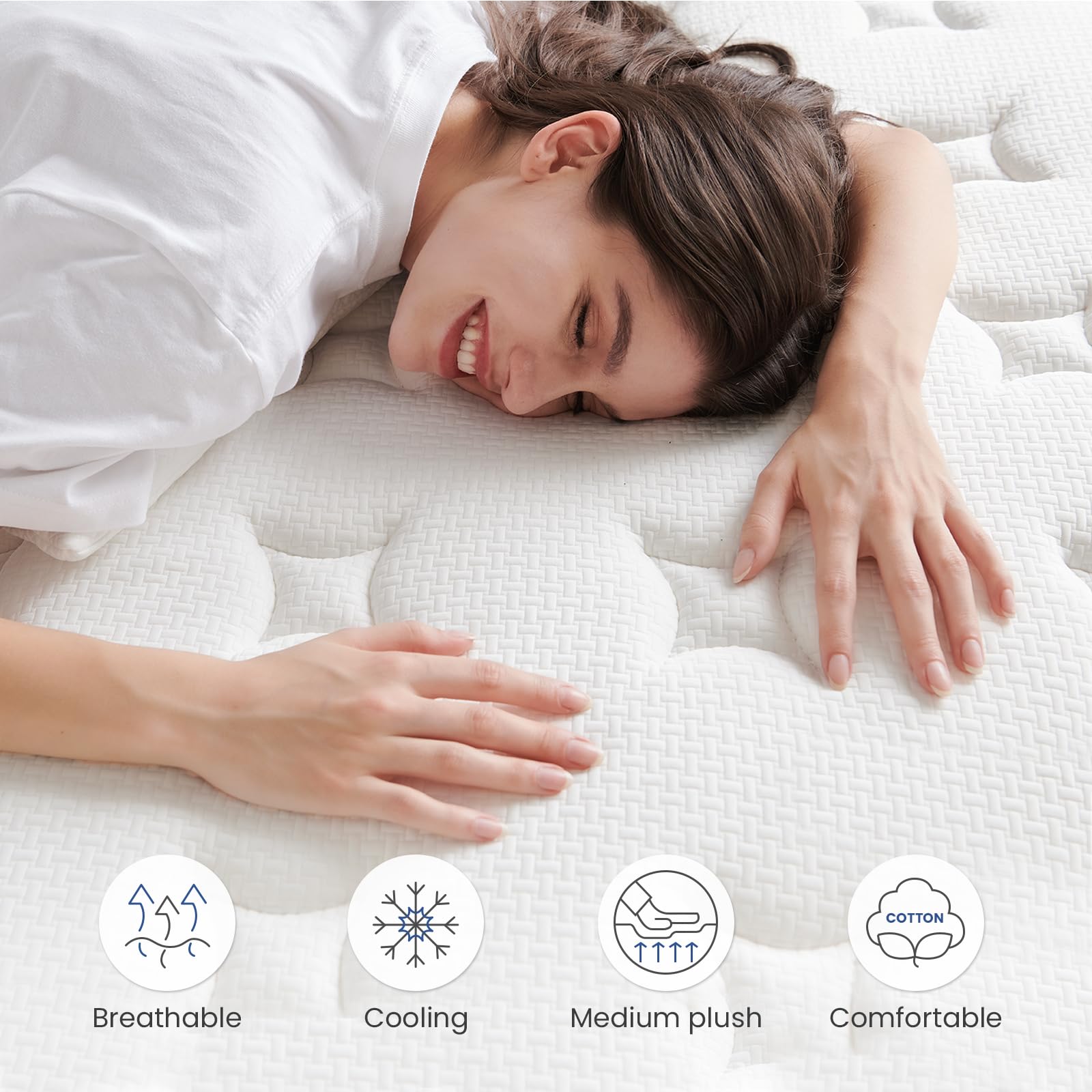 Dourxi Full Size Mattress 10 Inch, Hybrid Full Mattress In A Box With Cooling Gel Memory Foam And Individually Pocket Innersprin