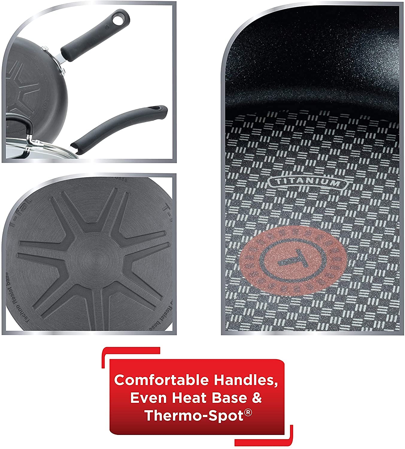 T-Fal Ultimate Hard Anodized Nonstick Fry Pan Set 2 Piece, 8, 10 Inch, Oven Broiler Safe 400F, Kitchen, Cookware, Pots And Pans