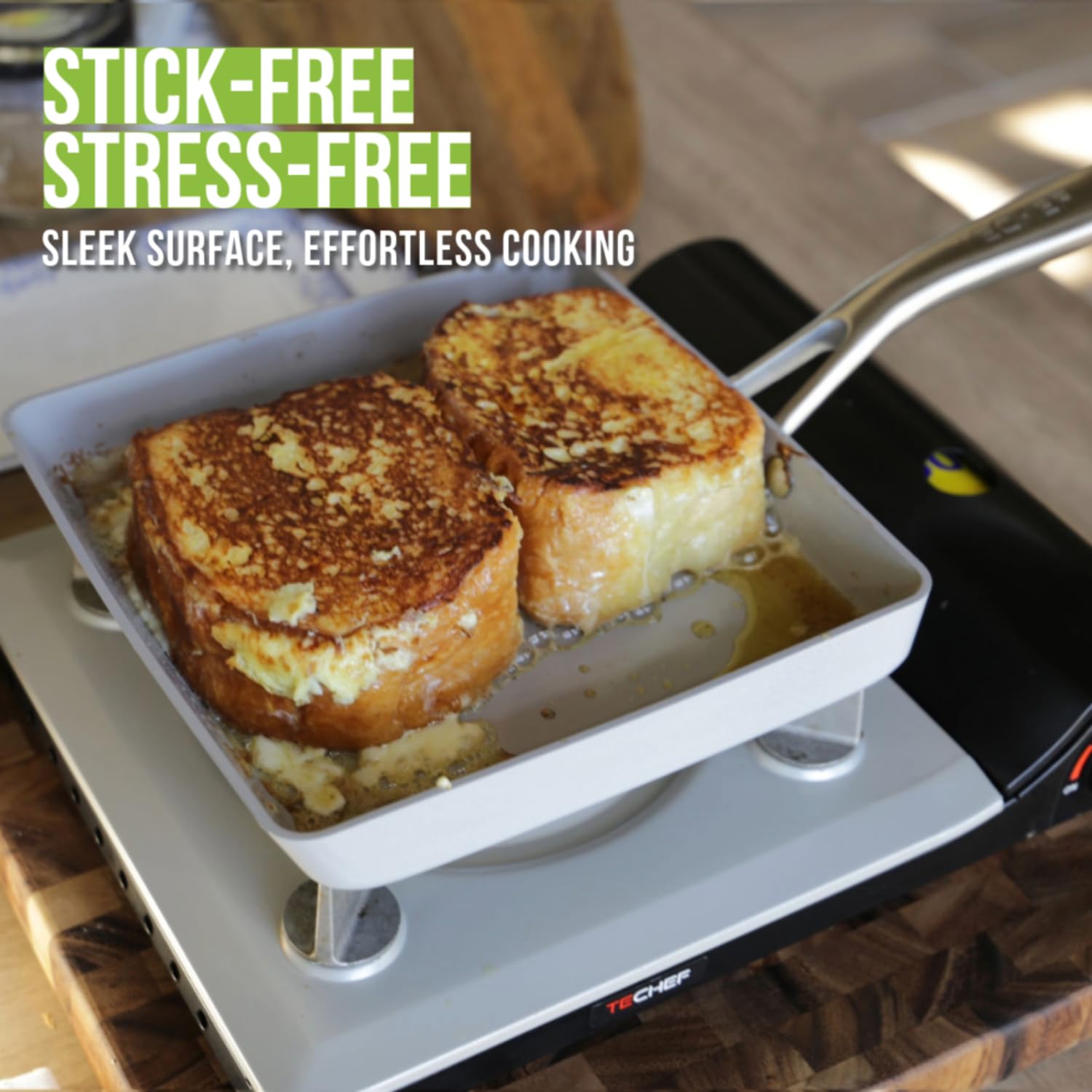 Techef - Ceraterra Ceramic Nonstick Tamagoyaki Japanese Omelette Pan/Egg Pan Skillet, (Ptfe, Pfas, And Pfoa Free), Induction-Rea