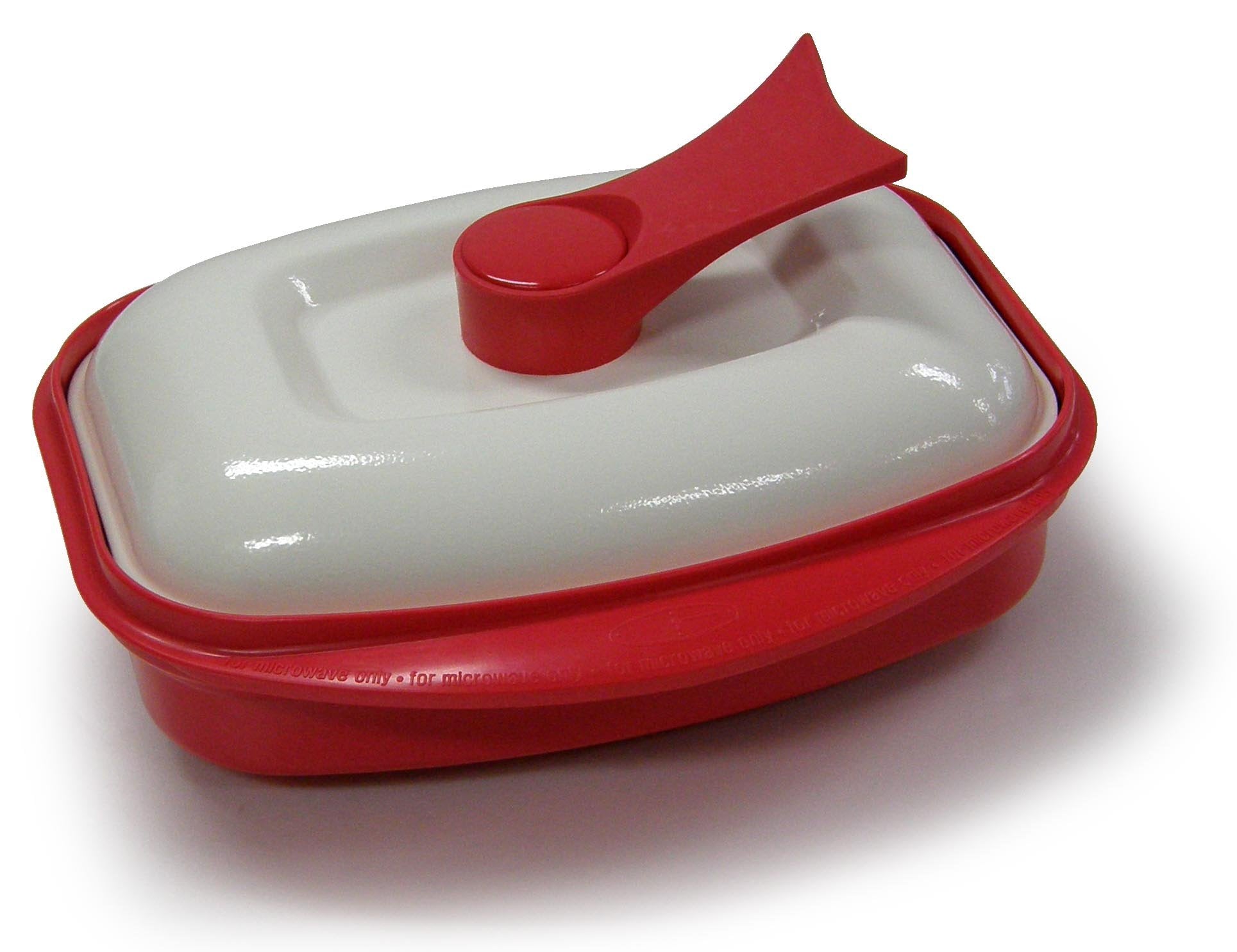 MICROHEARTH Microwave Grill Pan with Lid for Grilling, Browning, and Crisping Vegetables, Sandwich, & Meat, Red