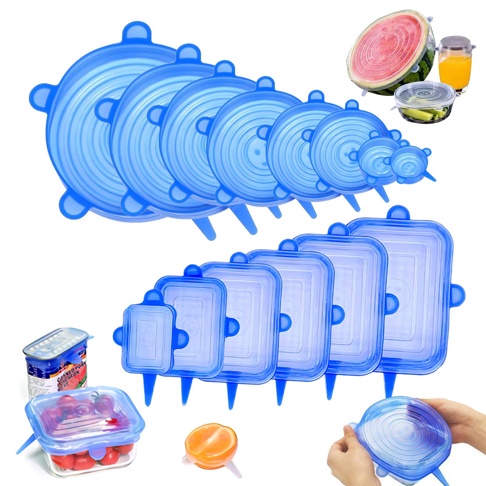 SXunakou 14 Piece Stretchable Silicone FreshKeeping Cover (Blue)