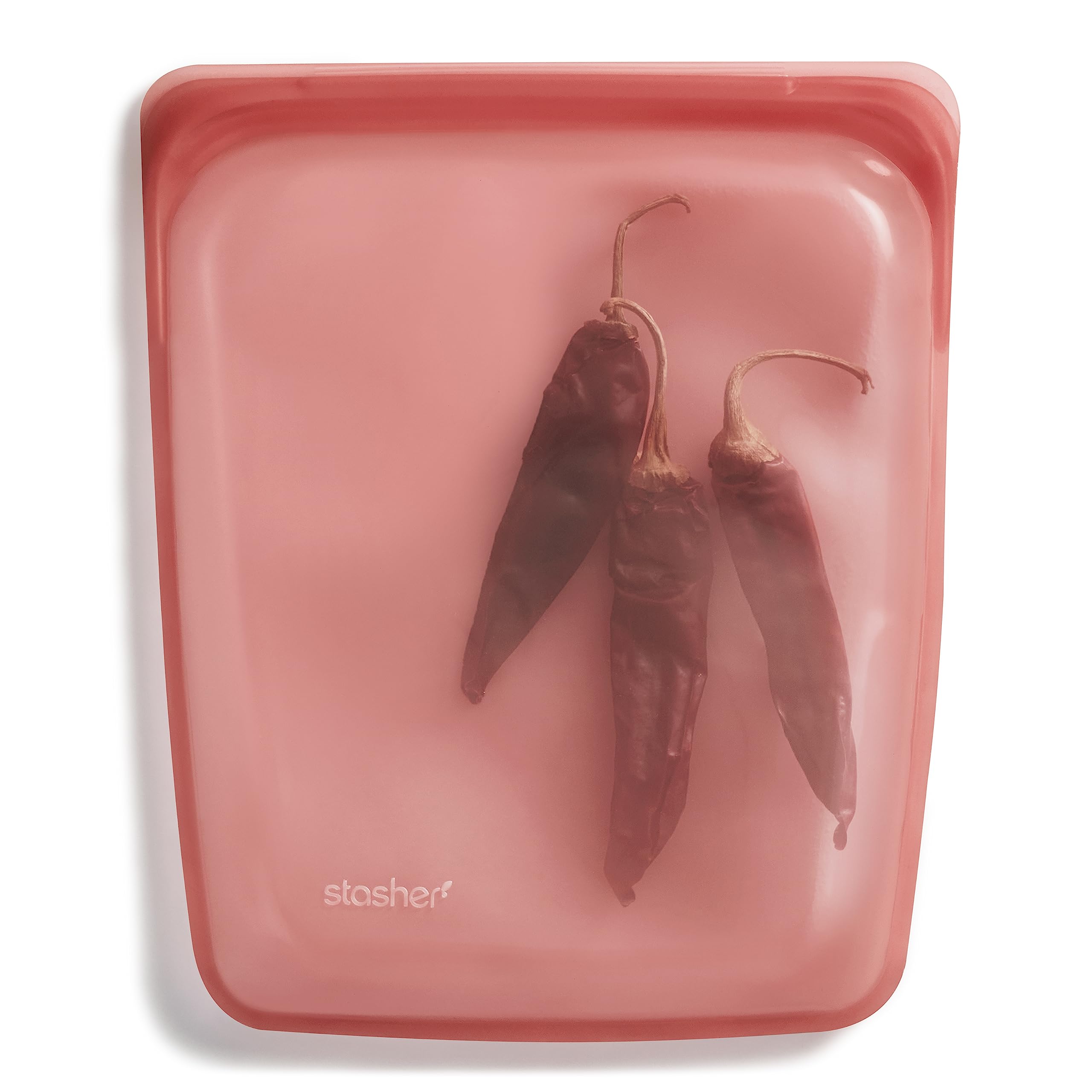 Stasher Platinum Silicone Food Grade Reusable Storage Bag, Red (1/2 Gallon) | Reduce Single-Use Plastic | Cook, Store, Sous Vide