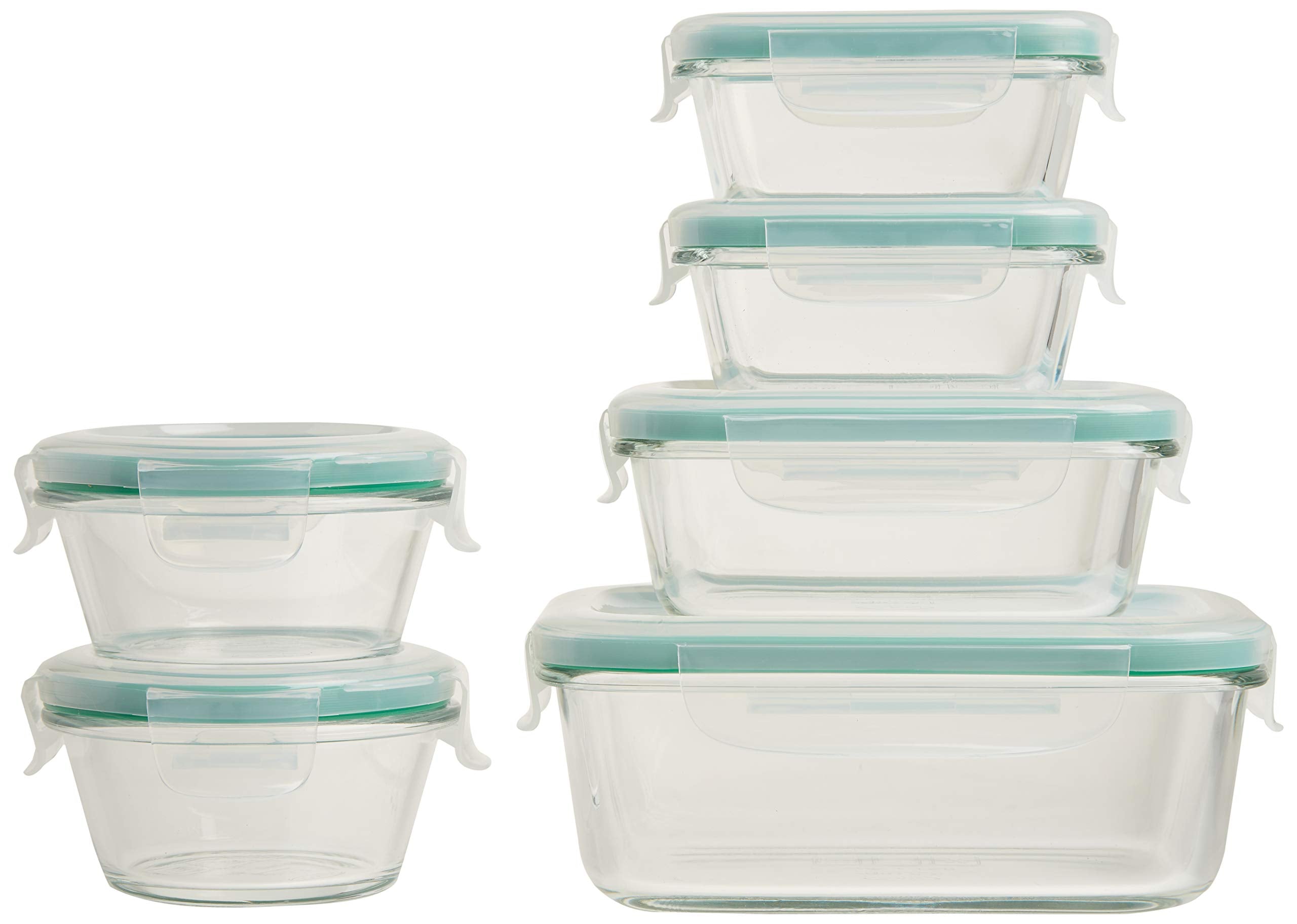 Oxo Good Grips Smart Seal , 12 Piece Glass Container Set,Clear,Blue