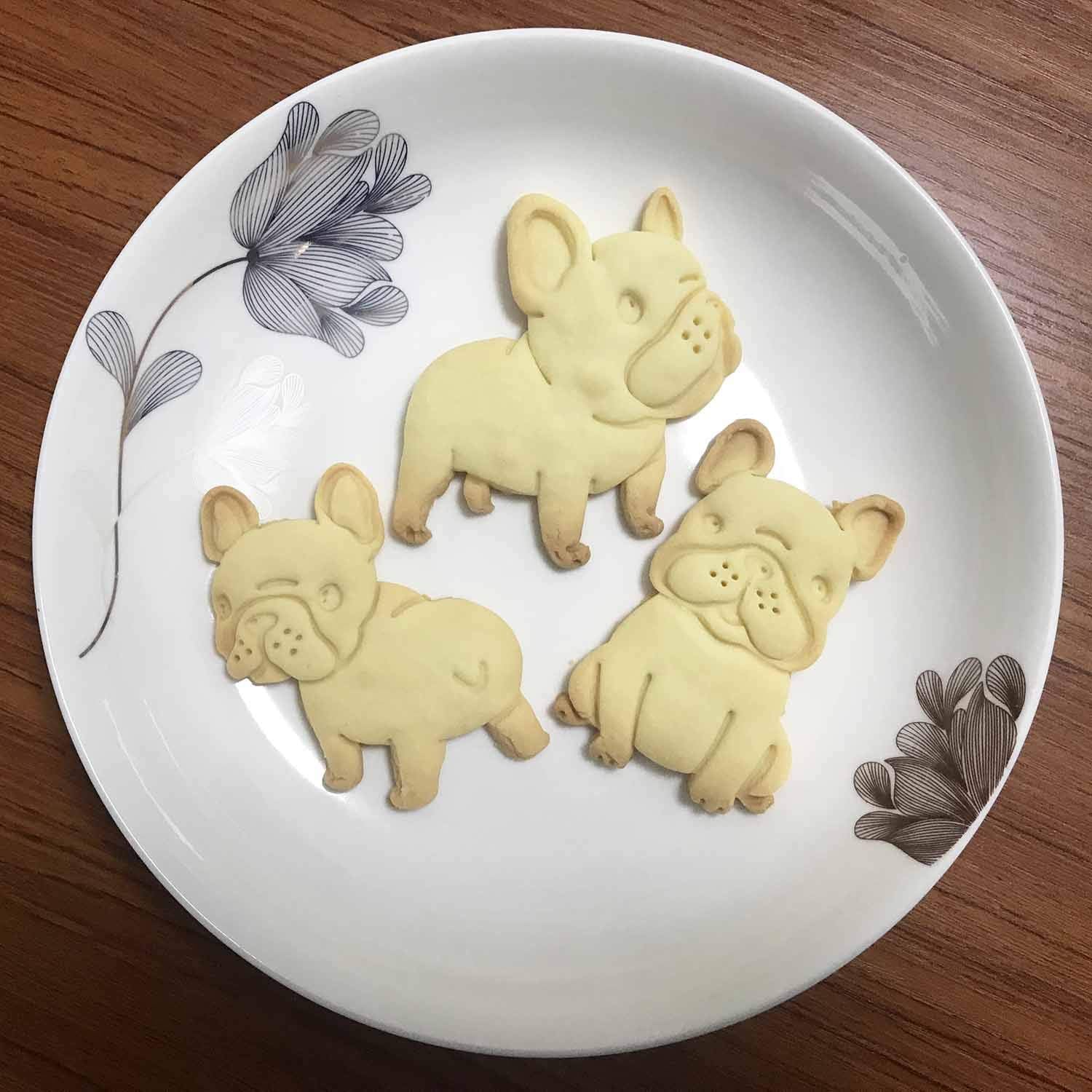 French Bulldog Cookie Cutters Set Shape Mold 3Pcs, Dog Treats Cutter