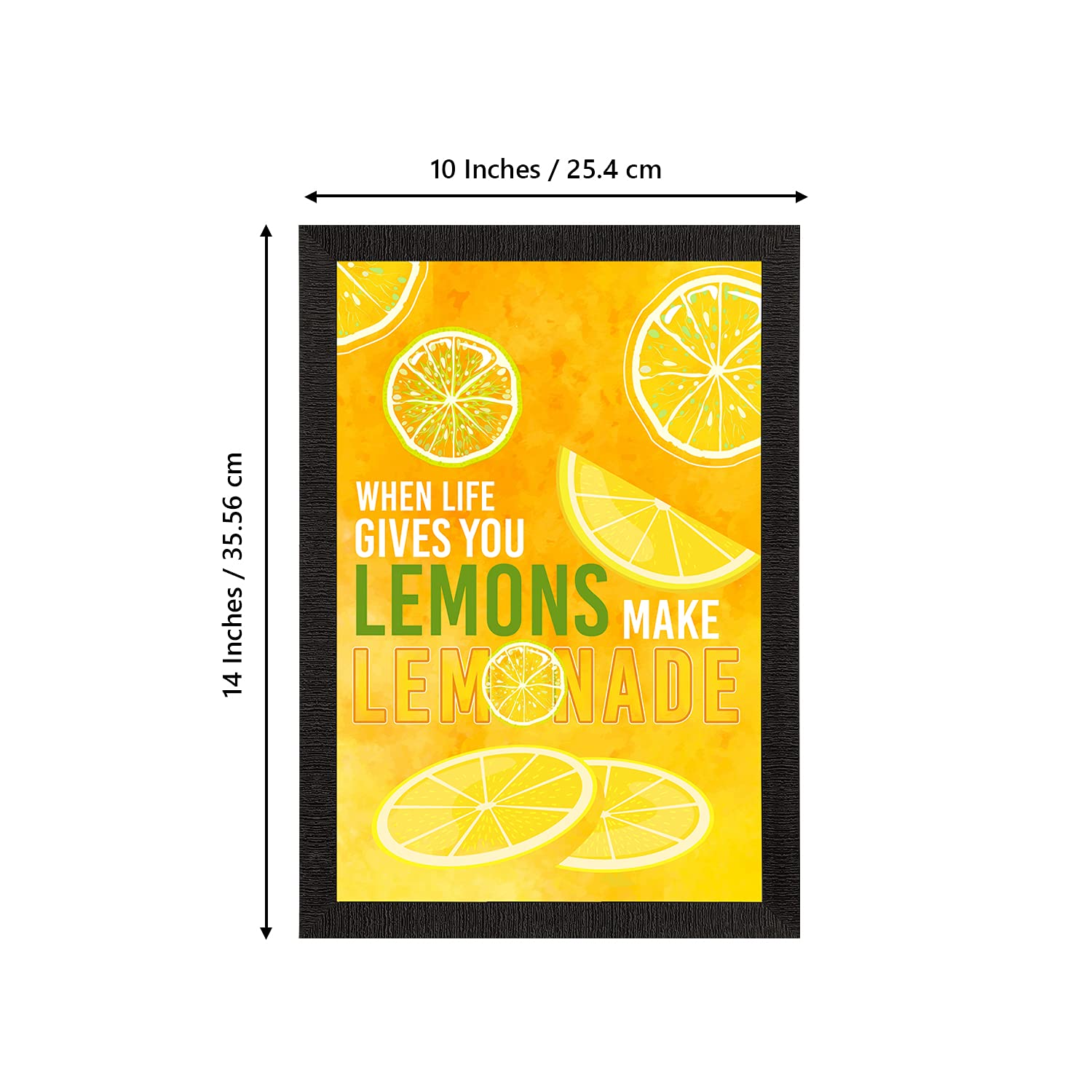 eCraftIndia When Life Gives You Lemons Make Lemonade Motivational Quote Satin Matt Texture UV Art Painting
