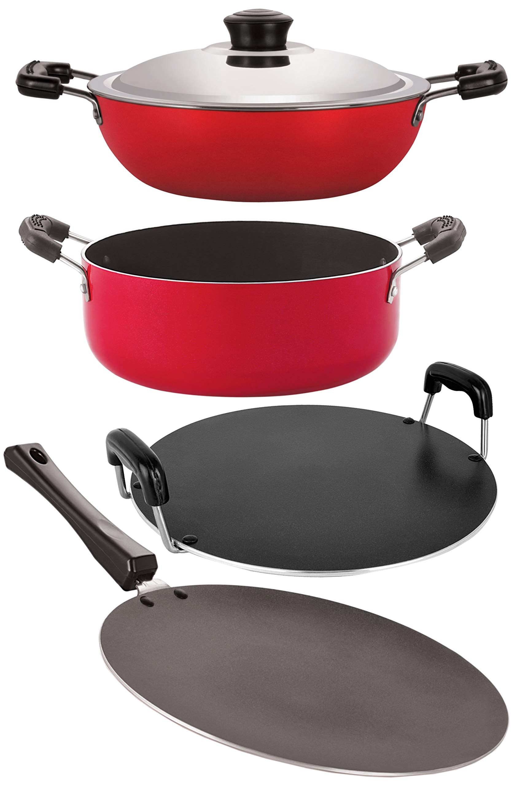 Nirlon NonStick Aluminium Cookware Essential Combo Gift Set Offer With Bakelite Handle (Ct11_Dkd(J)_Rt_Cs24)