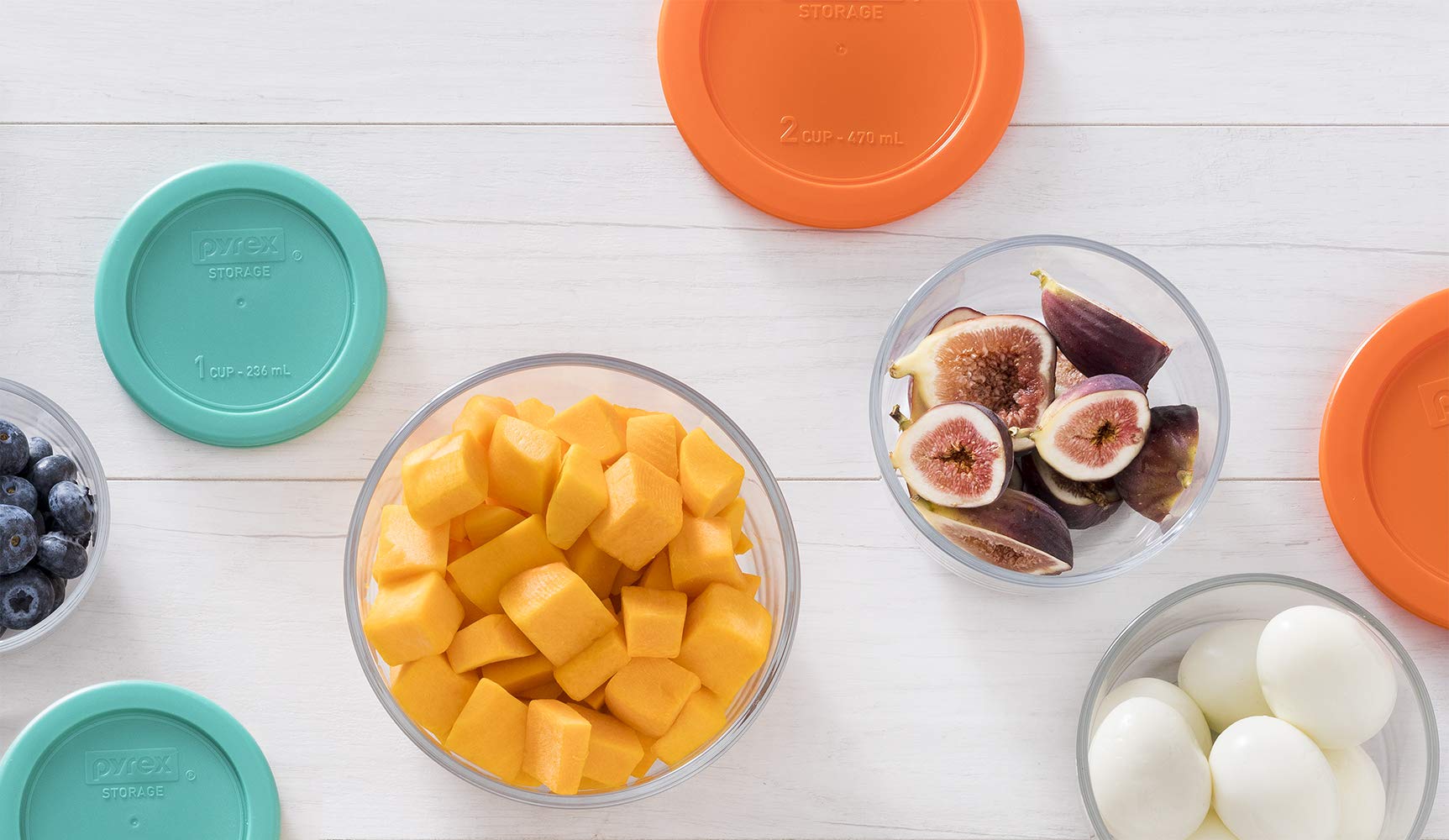 Pyrex 16-Piece Glass Food Storage Container Set - Includes Round 2-Cup & 1-Cup Containers With Lids, Bpa-Free, Dishwasher & Micr