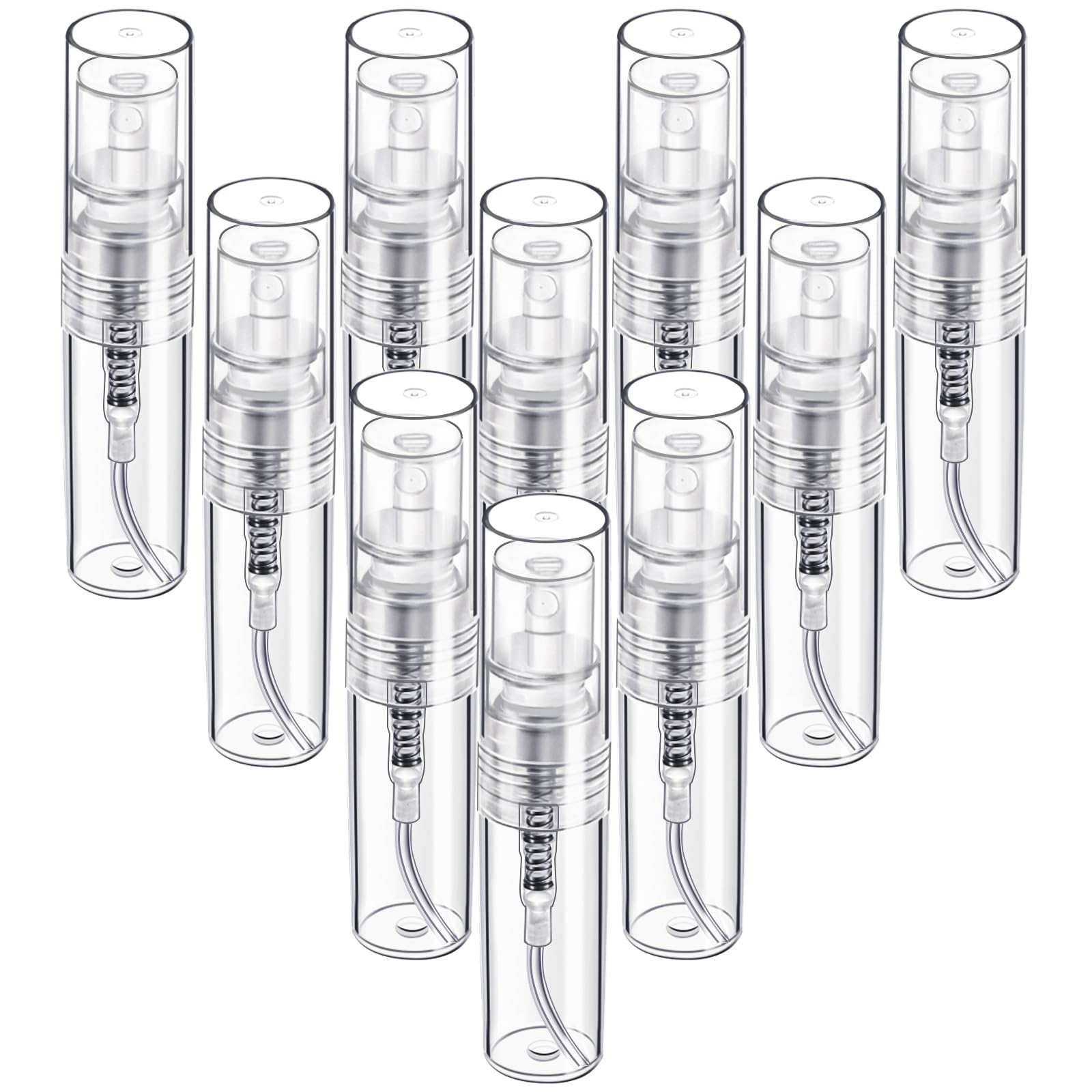 Fandamei Mini Spray Bottle, 10 Pack 2Ml Mini Plastic Spray Bottle Empty, Fine Mist Refillable Mini Perfume Bottle, Small Perfume
