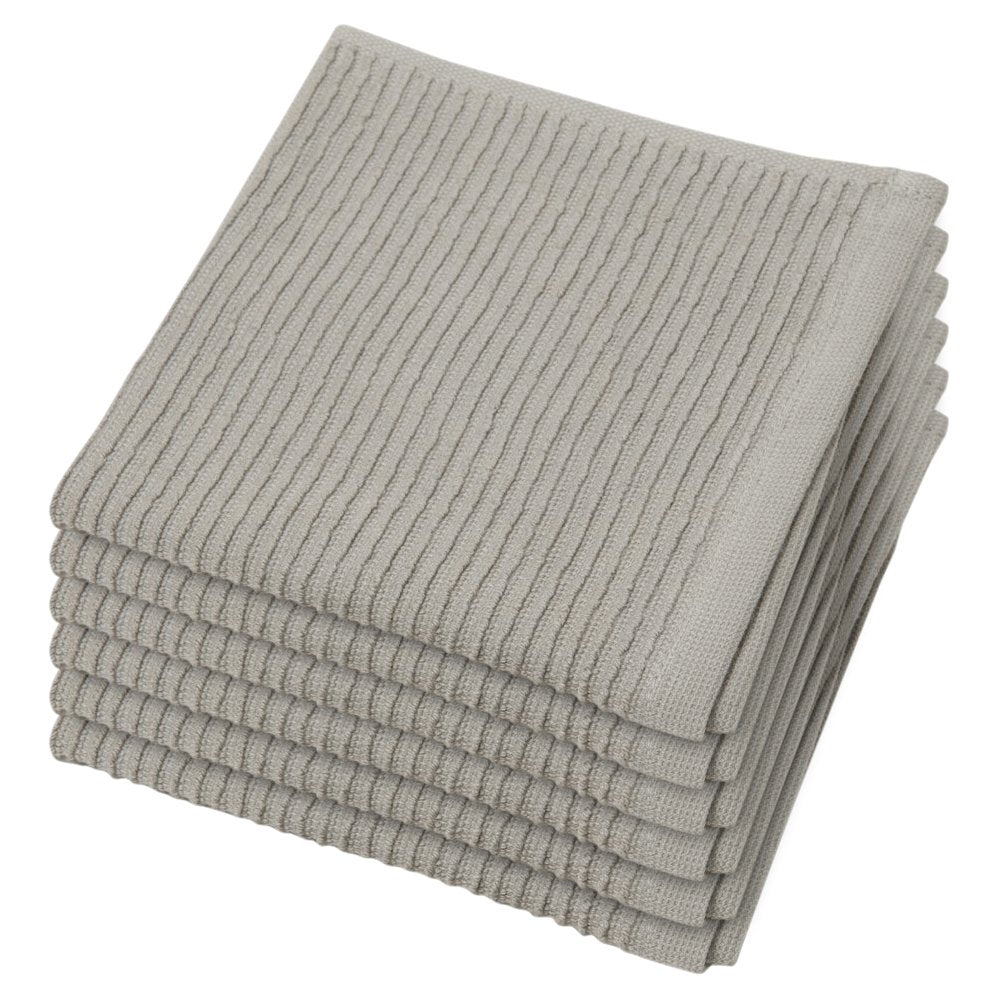 Now Designs Ripple Kitchen Dishcloth, Set Of 6, London Grey - A02763Aa
