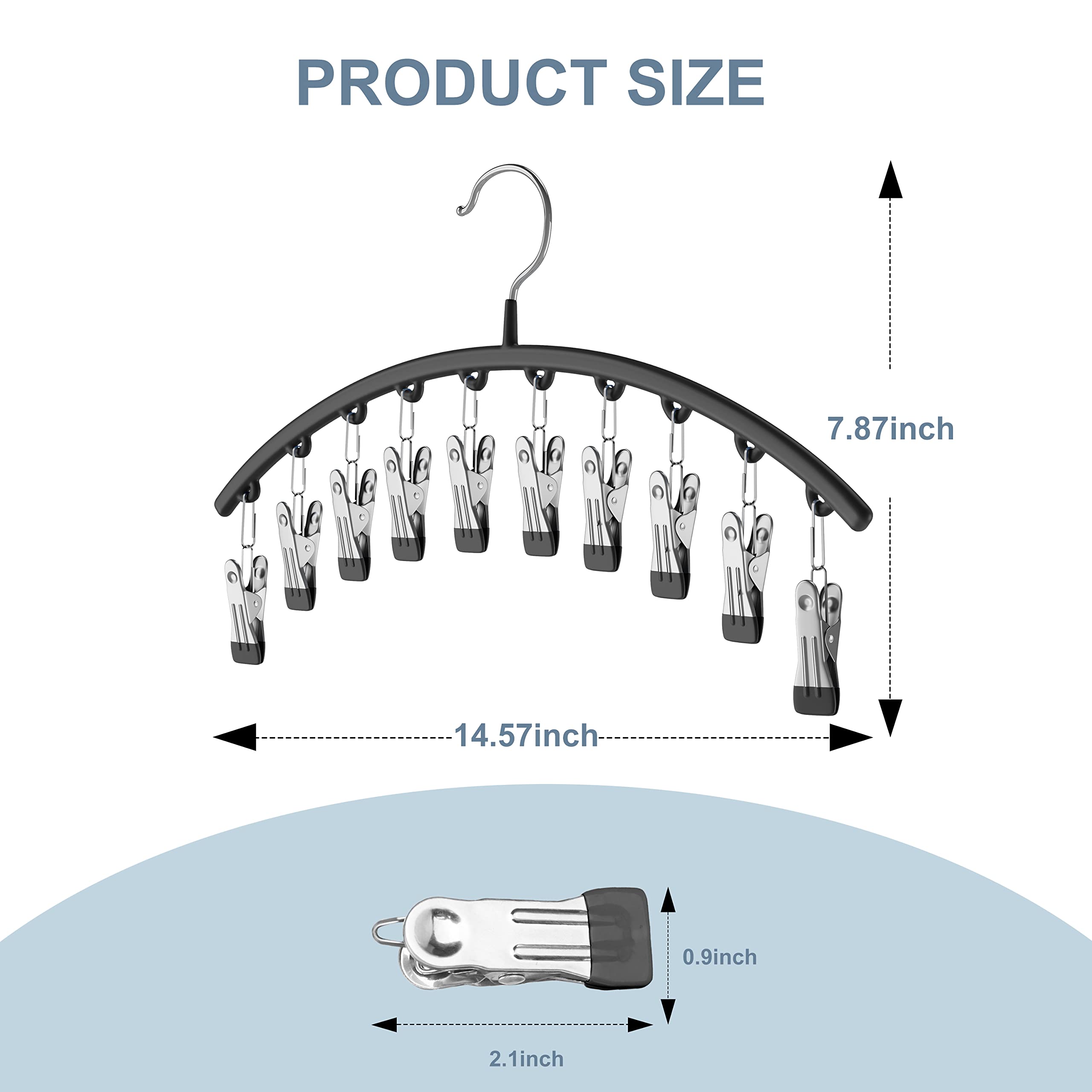 Yecuip Hat Hangers For Closet, Metal Hat Organizer Racks For Baseball Caps 2 Pack Door Hat Racks For Baseball Caps With 10 Large