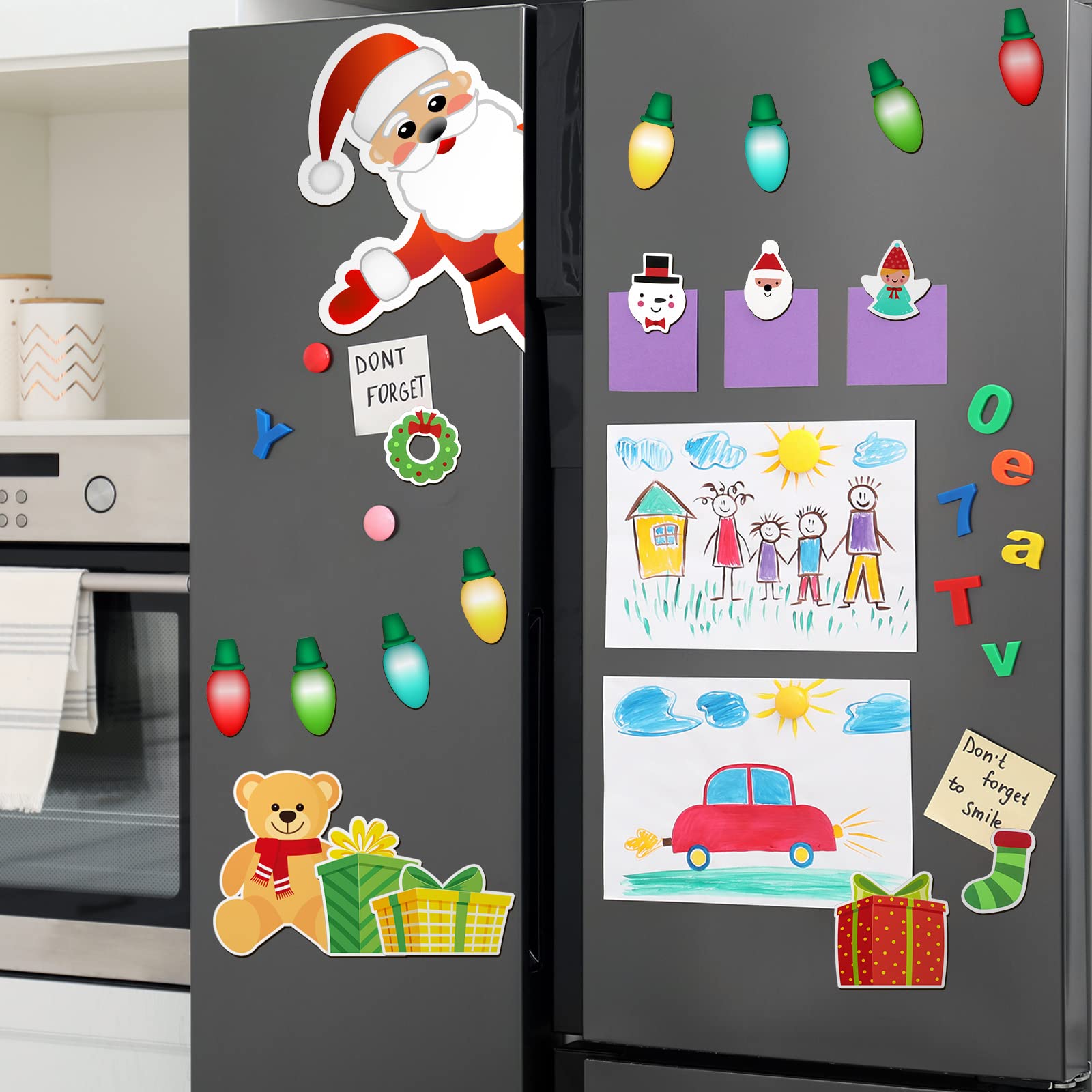 Christmas Refrigerator Magnets Magnetic Christmas Tree Magnets for Refrigerator Stickers Decoration Xmas Stickers for Fridge San