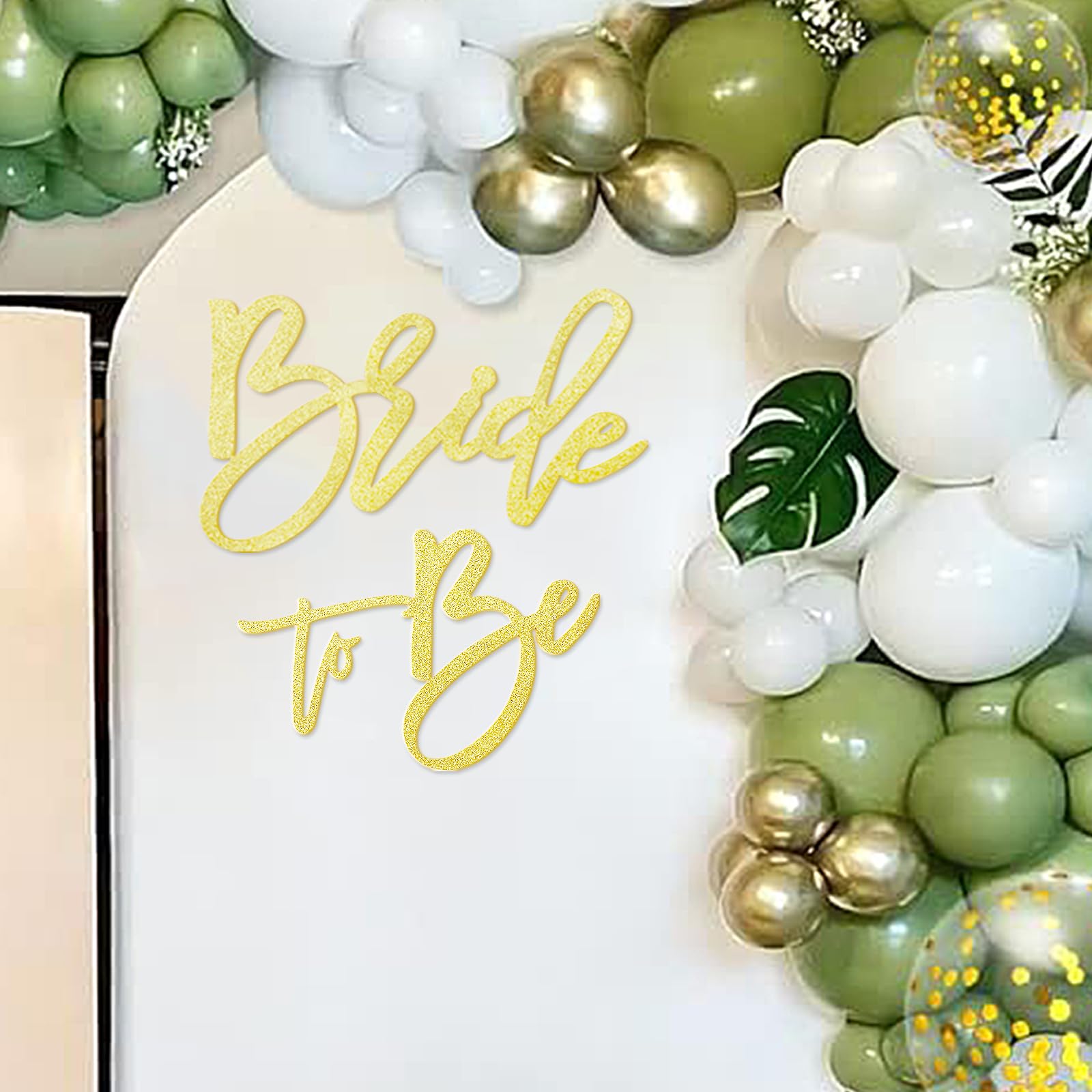 MASTRON Bride to Be Sign - Glitter Gold Felt Letters Bridal Shower Sign for Backdrop Bride to Be Sign Letters for Balloon Arch P