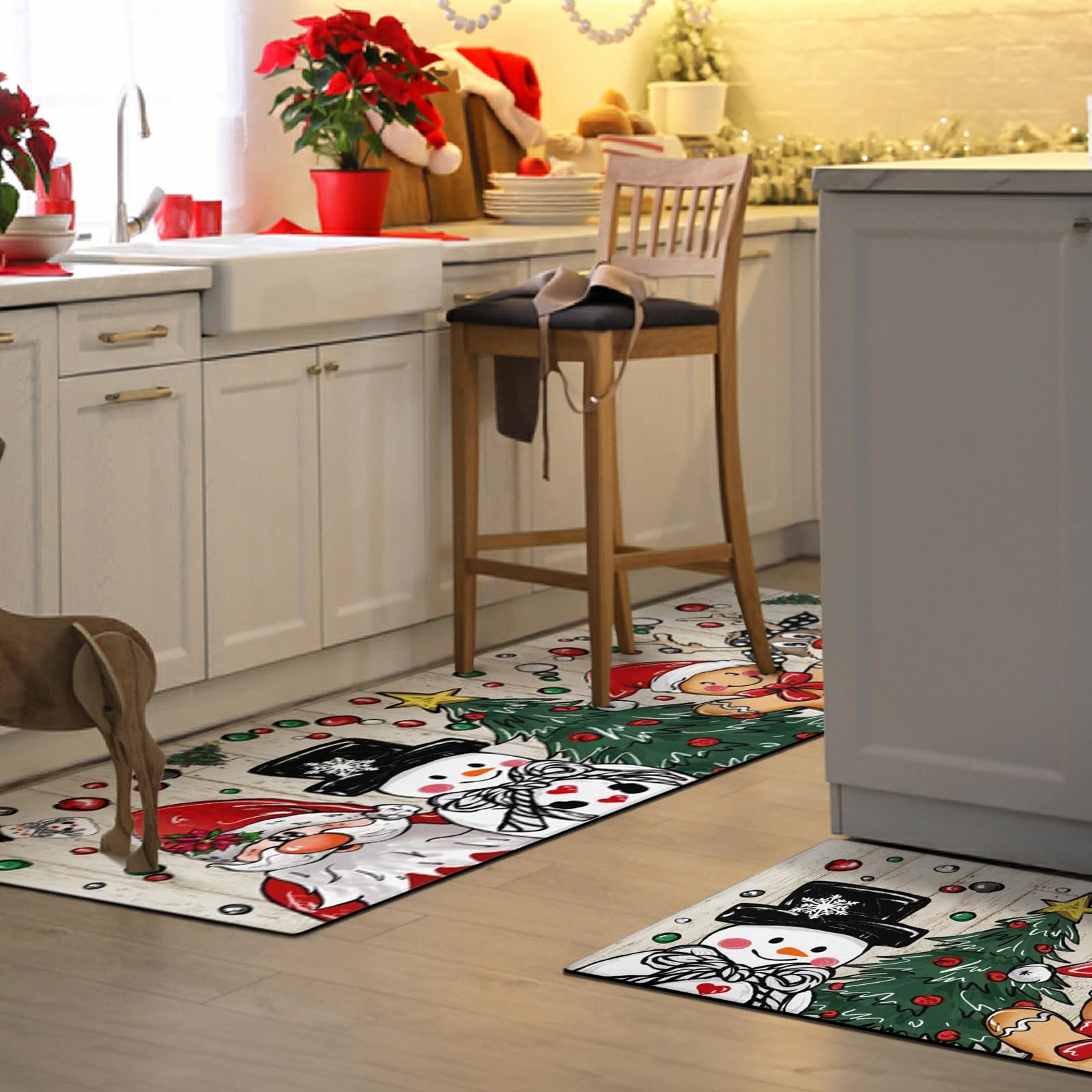 Fall Thanksgiving Pumpkin Kitchen Rugs Set of 2,Pumpkin Spice Coffee Farmhouse Floor Mats and Rugs Non Skid Washable for Autumn