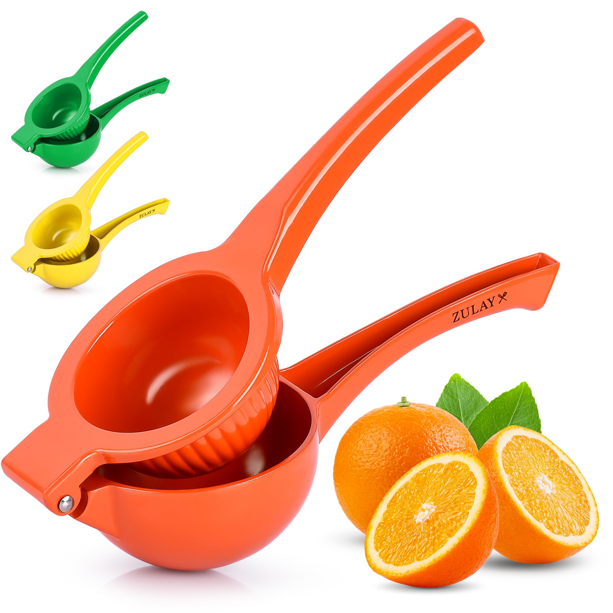 Zulay Premium Quality Metal Orange Squeezer, Citrus Juicer, Manual Press For Extracting The Most Juice Possible - Orange Juicer