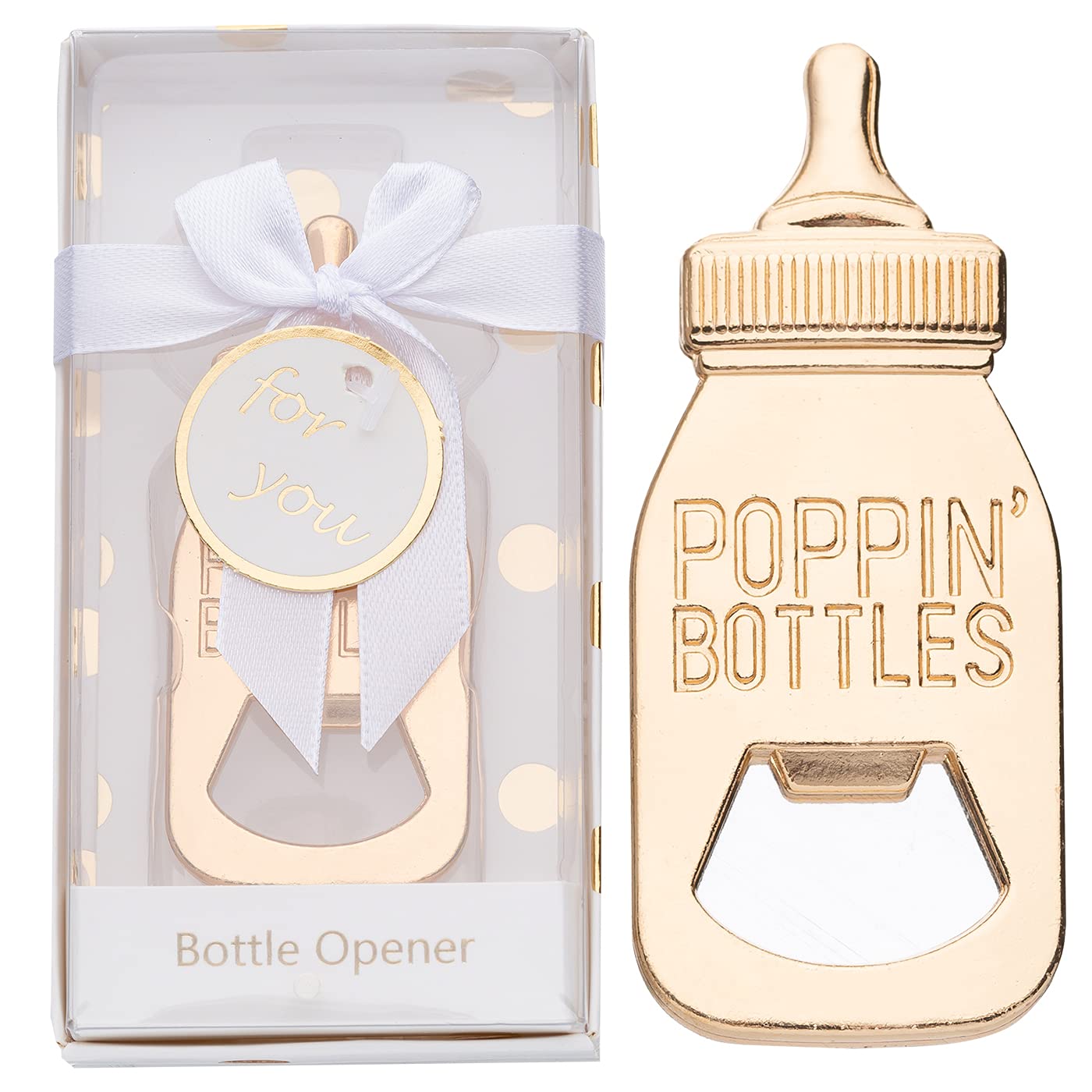 24Pcs Baby Bottle Openers For Baby Shower Favors,Gifts,Decorations,Or Souvenirs For Guests With Gift Box,Popping Design For Boy