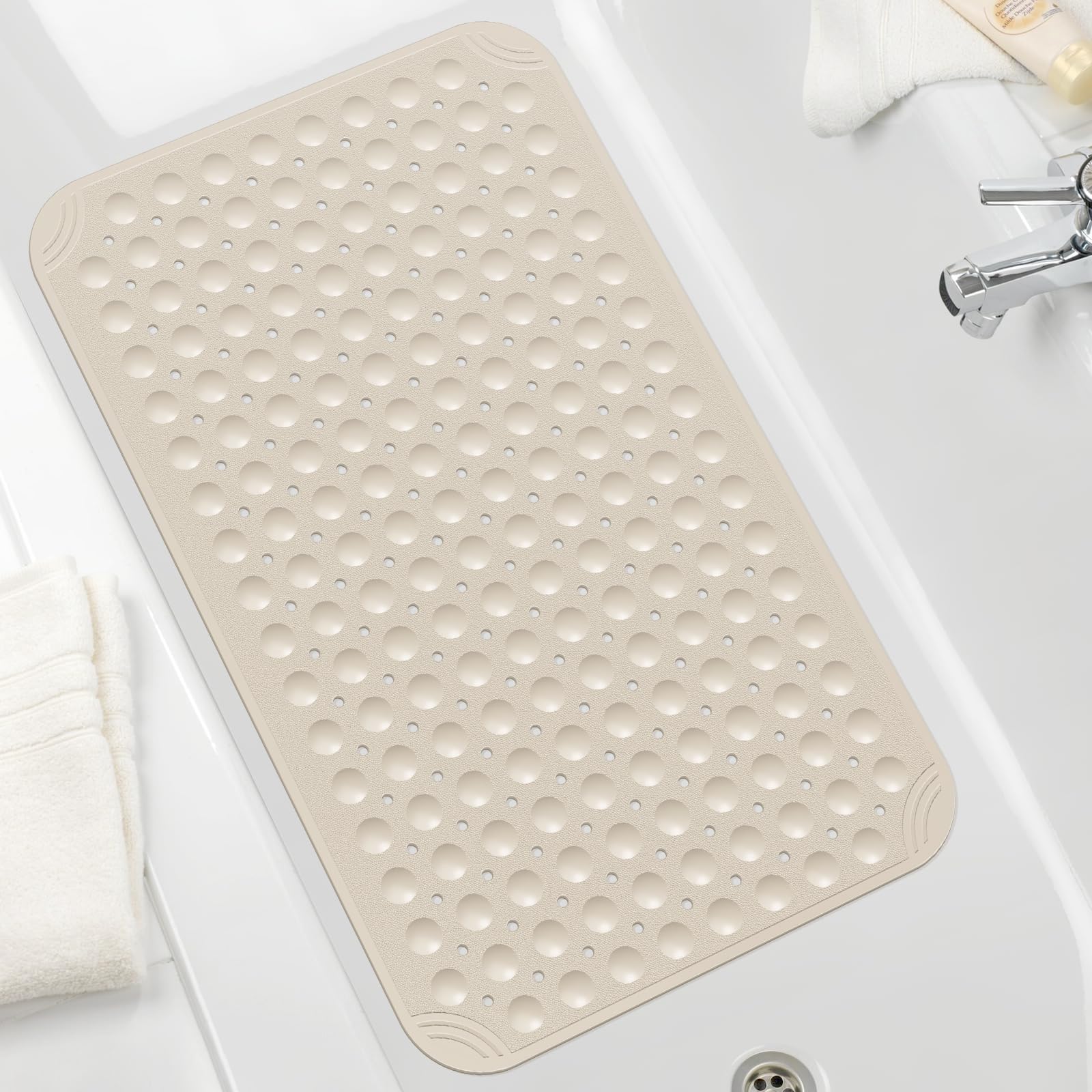 Othway Non Slip Bathtub Mat 31''X 19'', Tpe Bath Mat For Tub Non Slip, Bath Tub Mat With Drain Holes And Suction Cups, Bathtub M