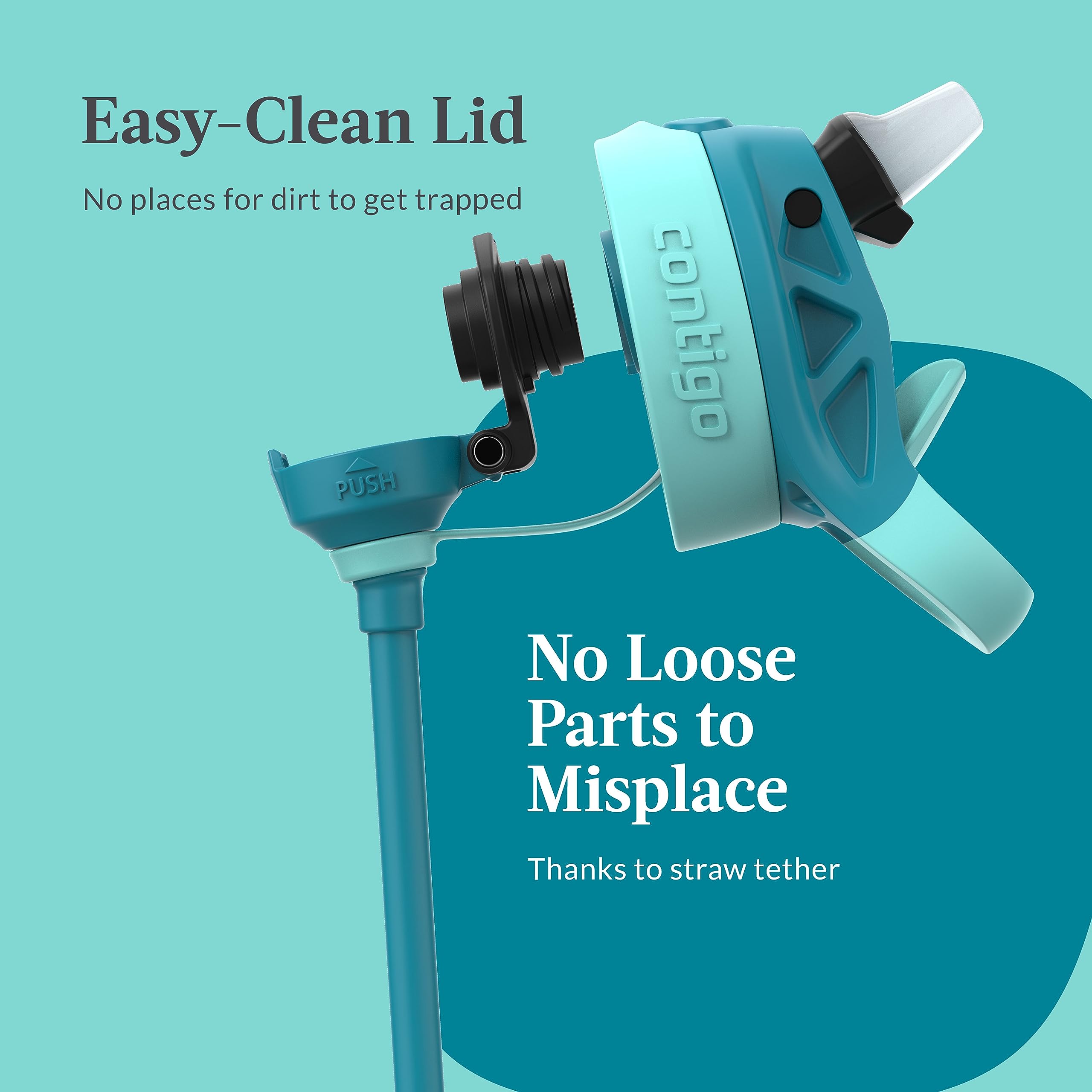 Contigo Aubrey Leak-Proof Spill-Proof Water Bottle, 20Oz, Juniper Jade