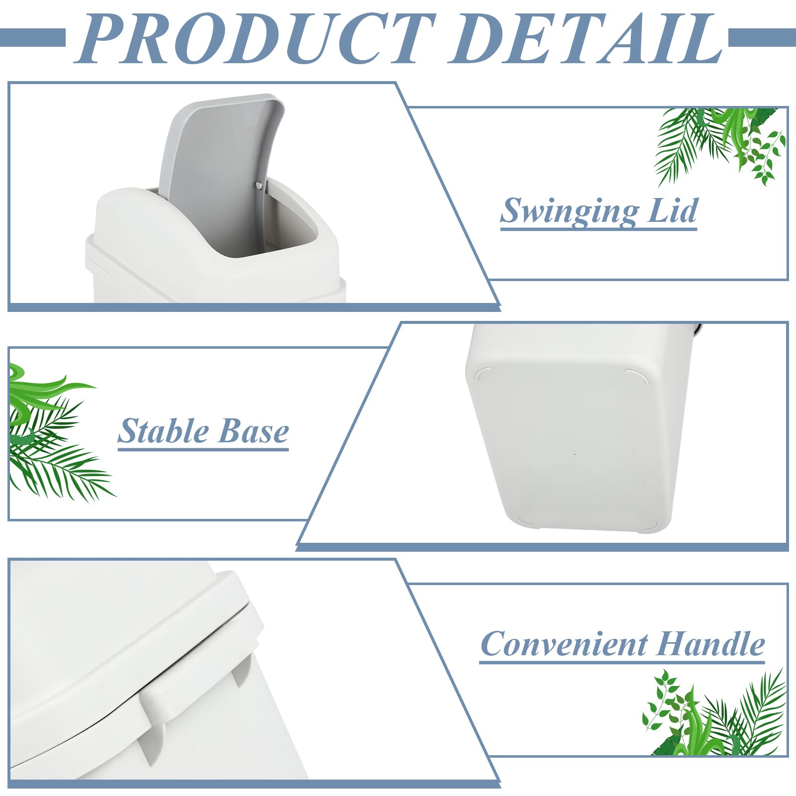 Sumind 2 Pcs Bathroom Trash Can With Swing Lid Small Garbage Can Plastic Bathroom Trashcan Garbage Bin For Kitchen Waste Bedroom