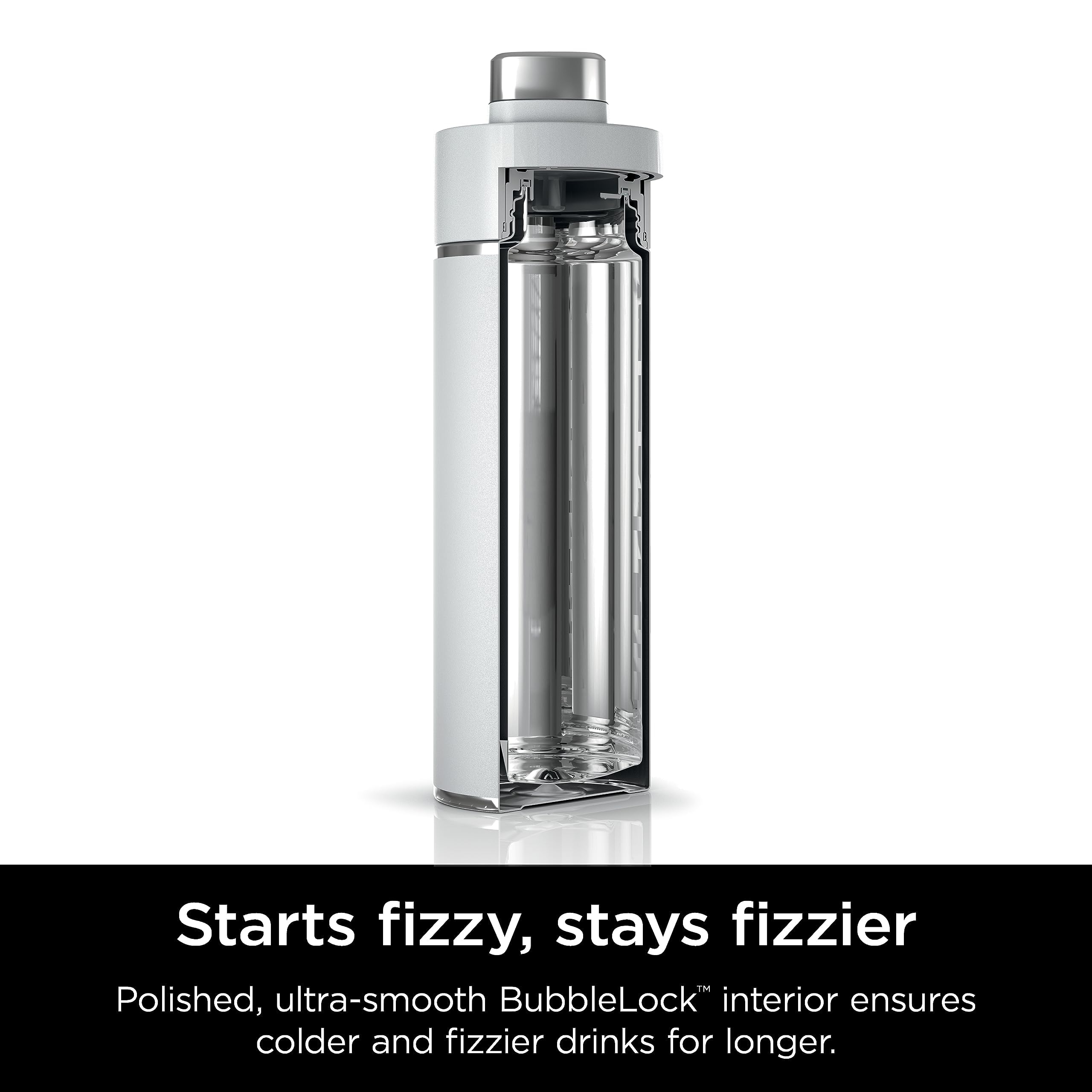 Ninja Dw2401Wh Thirsti 24Oz Travel Water Bottle, For Carbonated Sparkling Drinks, Colder And Fizzier Longer, Leak Proof, 24 Hrs