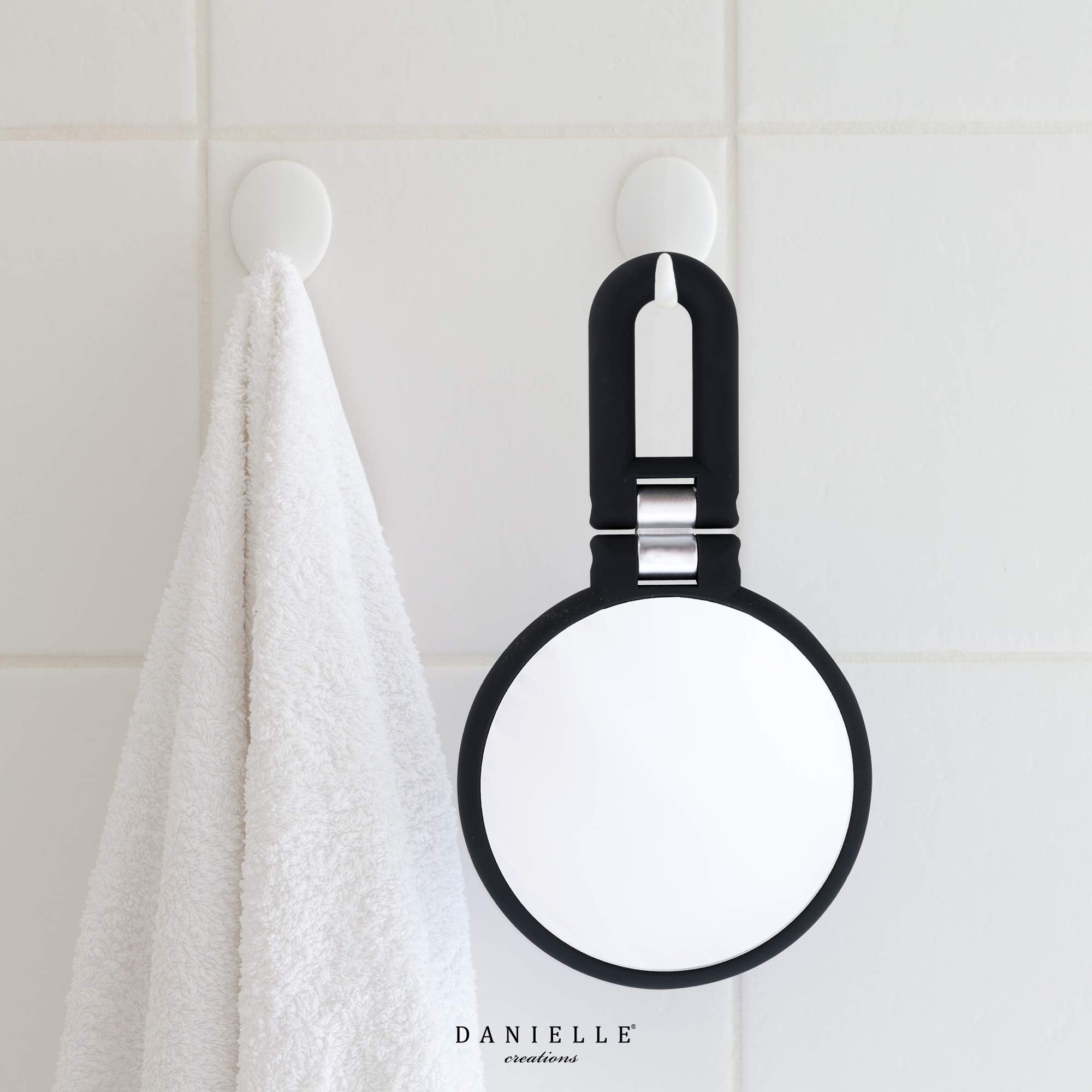 Danielle Hand Held 15X Mirror, Black