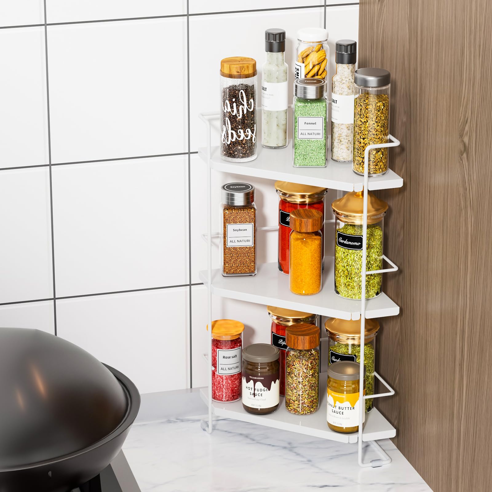 Boivshi 3-Tier Bathroom Countertop Organizner, Bathroom Organizers And Storage For Bathroom, Kitchen Counter, Corner Storage She