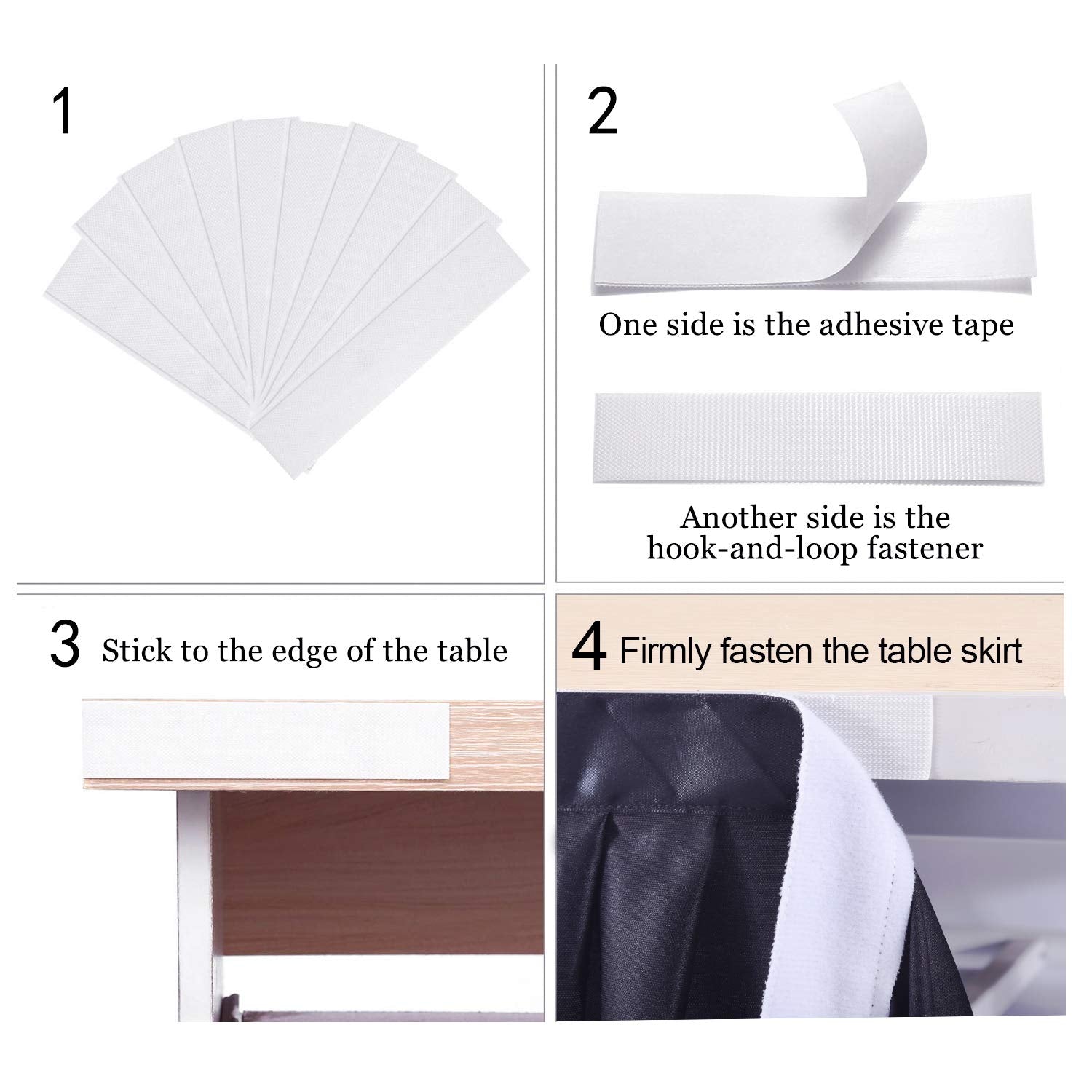 14ft Black Table Skirts for Rectangle Tables Polyester Table Skirt Ruffle Tablecloth for Birthday Party Banquet Black Theme Party Wedding Bridal Shower Table Decorations