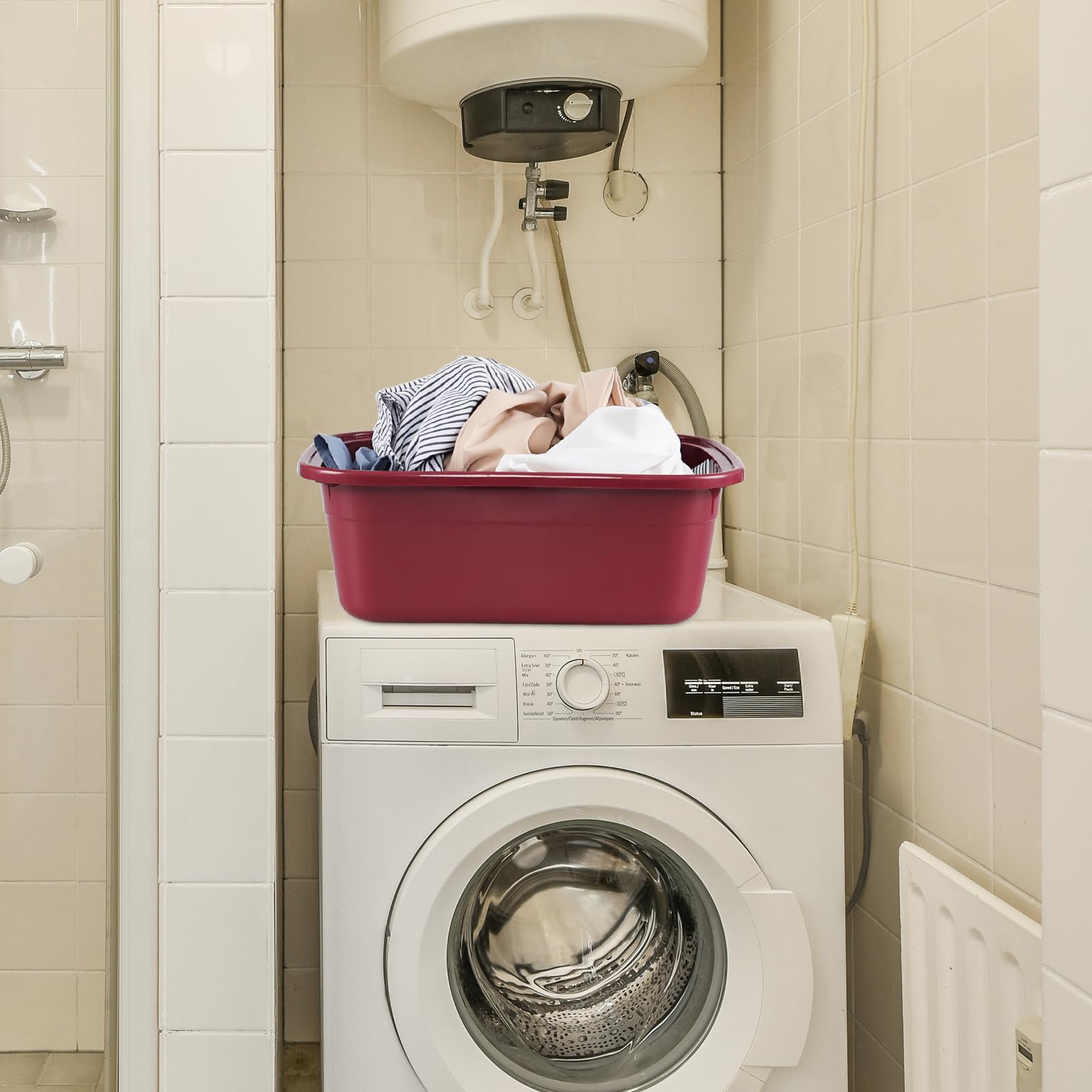 Utiao 18 Quart Wash Basin, Large Dish Tubs, 3 Packs(Dark Red, Grey, Khaki)