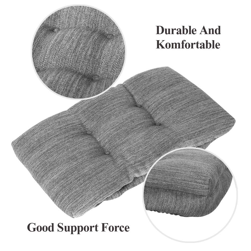 Baibu Stool Cushion Rectangular, Super Soft Bar Stool Cushion Saddle Stool Pad With Ties - 1 Pad Only (Gray, 18X9.5X1.5In)