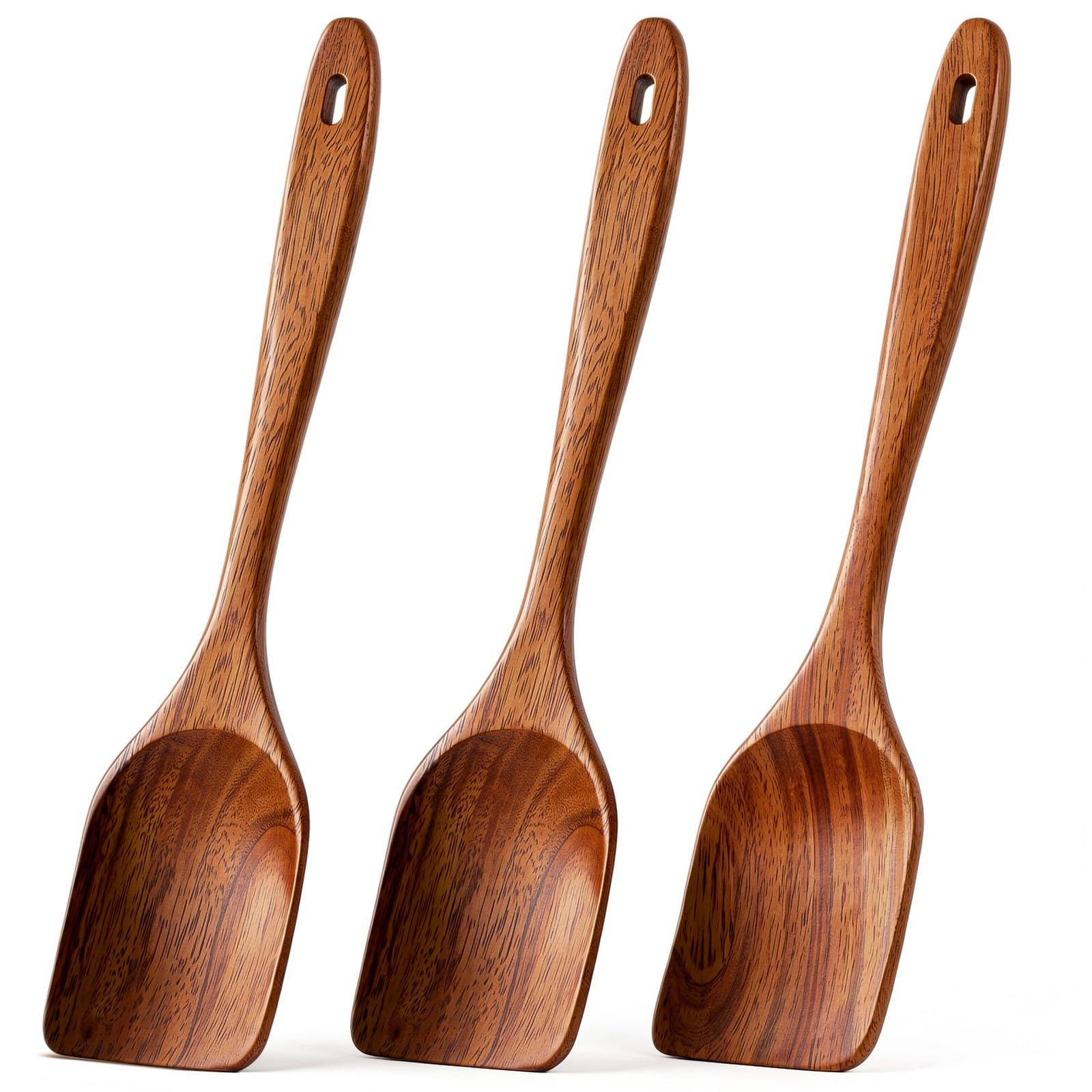 Ferrochef 3 Pcs Wooden Spatula Spoon Set Acacia Spatulas 11 Inch
