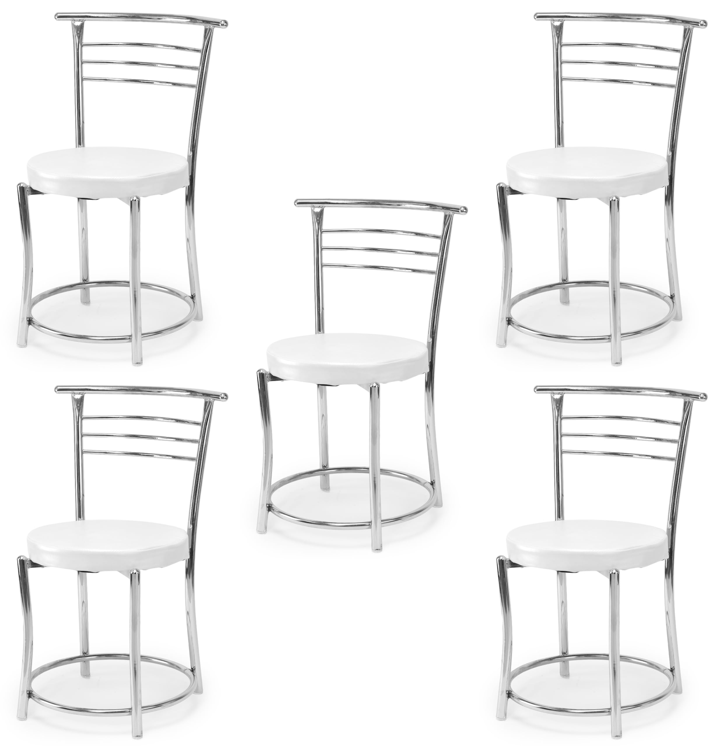 Goyal Steel & Furniture Chairs For Dining Table, Steel Chair, Dining Chair With Comfortable Cushion (5, Grey, Standard)