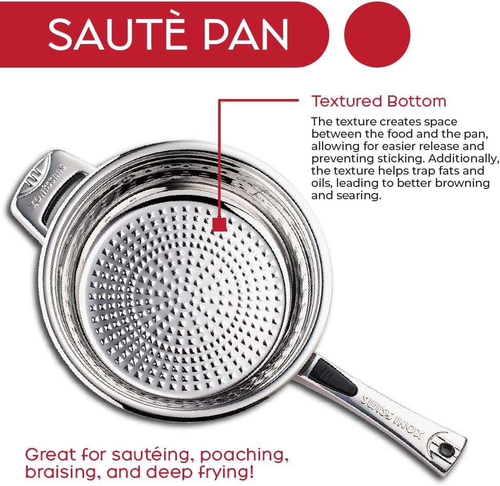 18-Piece Stainless Steel Cookware Set, Includes Induction Compatible Fry Pots, Pans, Saucepan, Casserole