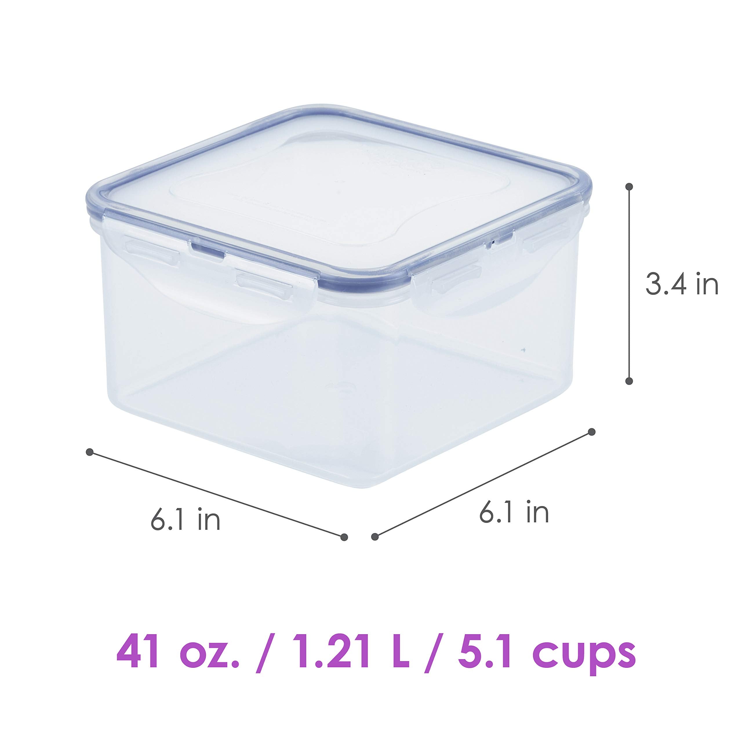 Lock & Lock Easy Essentials Storage Food Storage Container Set / Food Storage Bin Set - 4 Piece, Clear