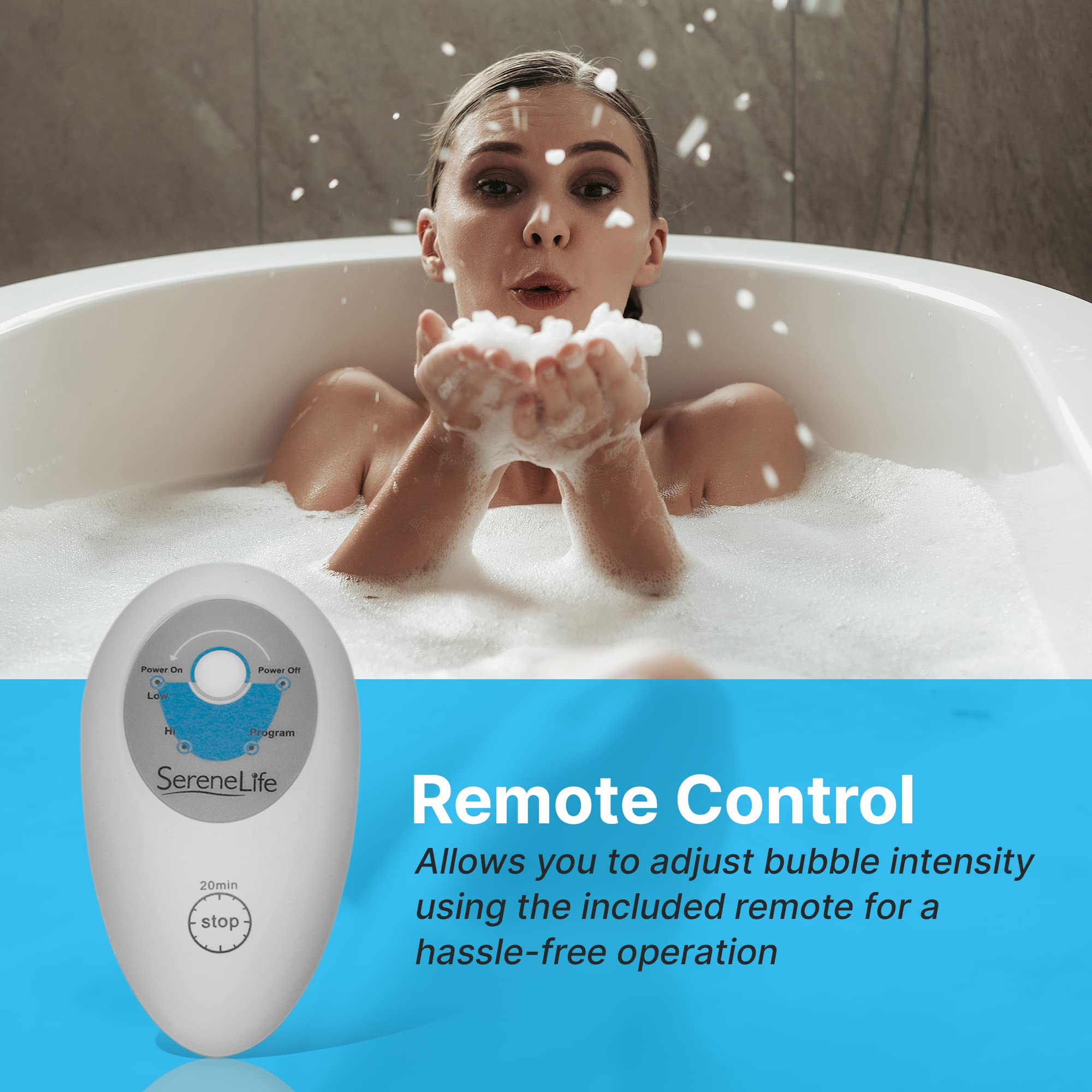 Serenelife Electric Bubble Massage Mat - Waterproof Massaging Spa, Full Body Bubbling Bath Thermal Massager Machine - Maintains