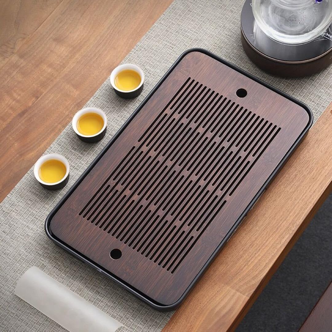 Large 17 Inch Bamboo Chinese Gongfu Tea Tray Table Box With Water Storage For Kungfu Kung Fu Tea Set