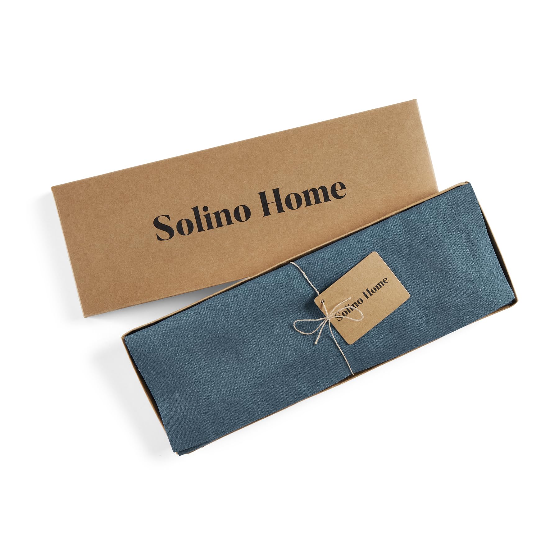 Solino Home Linen Placemats 19'' L X 14'' W Inch - 100% Pure Linen Peacock Blue Cloth Placemats Set Of 4 - Fete, Washable Fabric