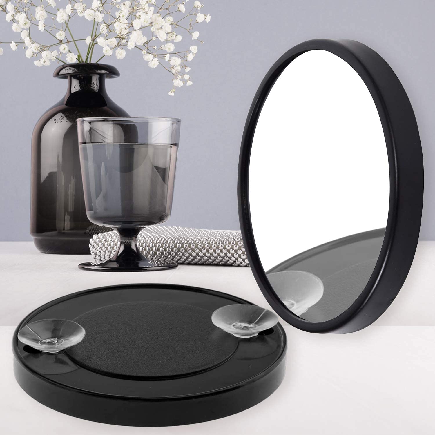 REVELÉ 12X Magnifying Makeup Mirror - Portable 6" Acrylic Travel Mirror with Suction Cups, Model 4500G