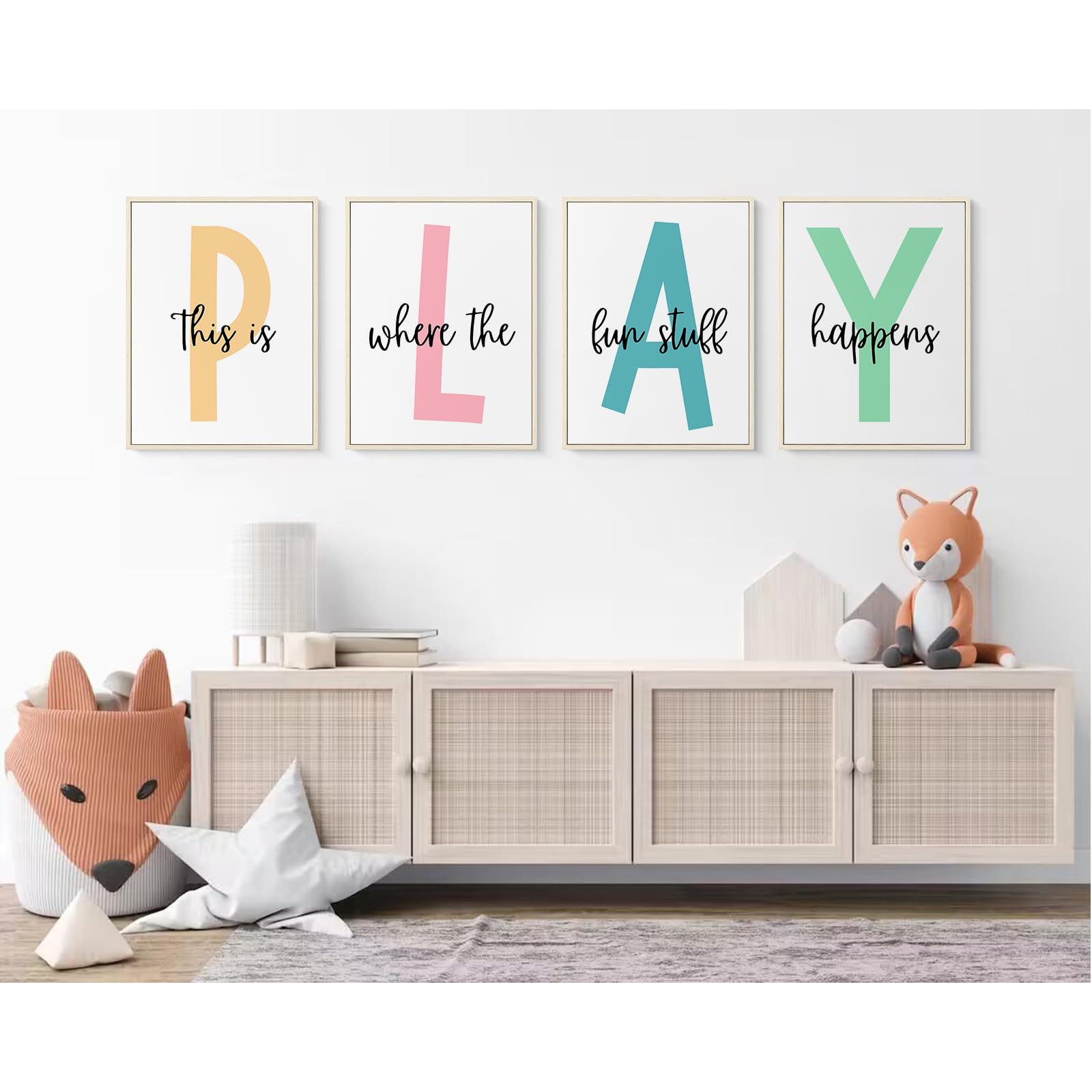 Kids Playroom Wall Art Playroom Wall Decor Kids Play Canvas Wall Art Play Sign Pictures Toddler Kids Playroom Art Prints Nursery